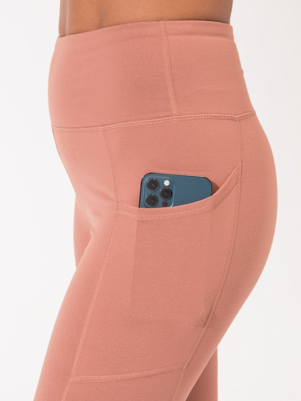 Comfort Fit Ankle Pocket Leggings in Dusty-Rose