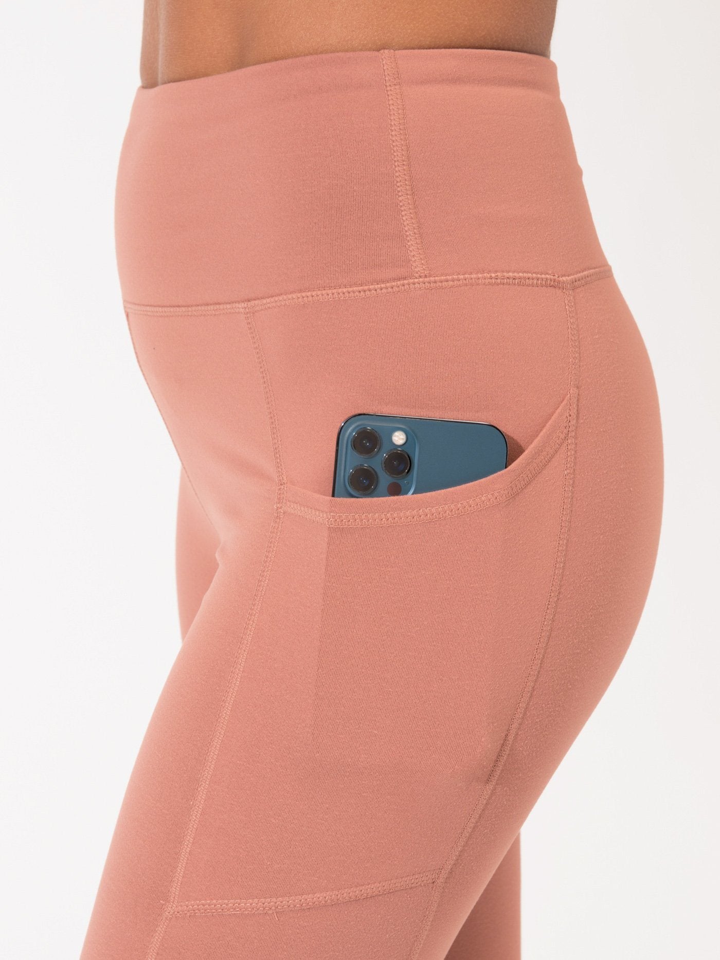 Comfort Fit Ankle Pocket Leggings in Dusty-Rose