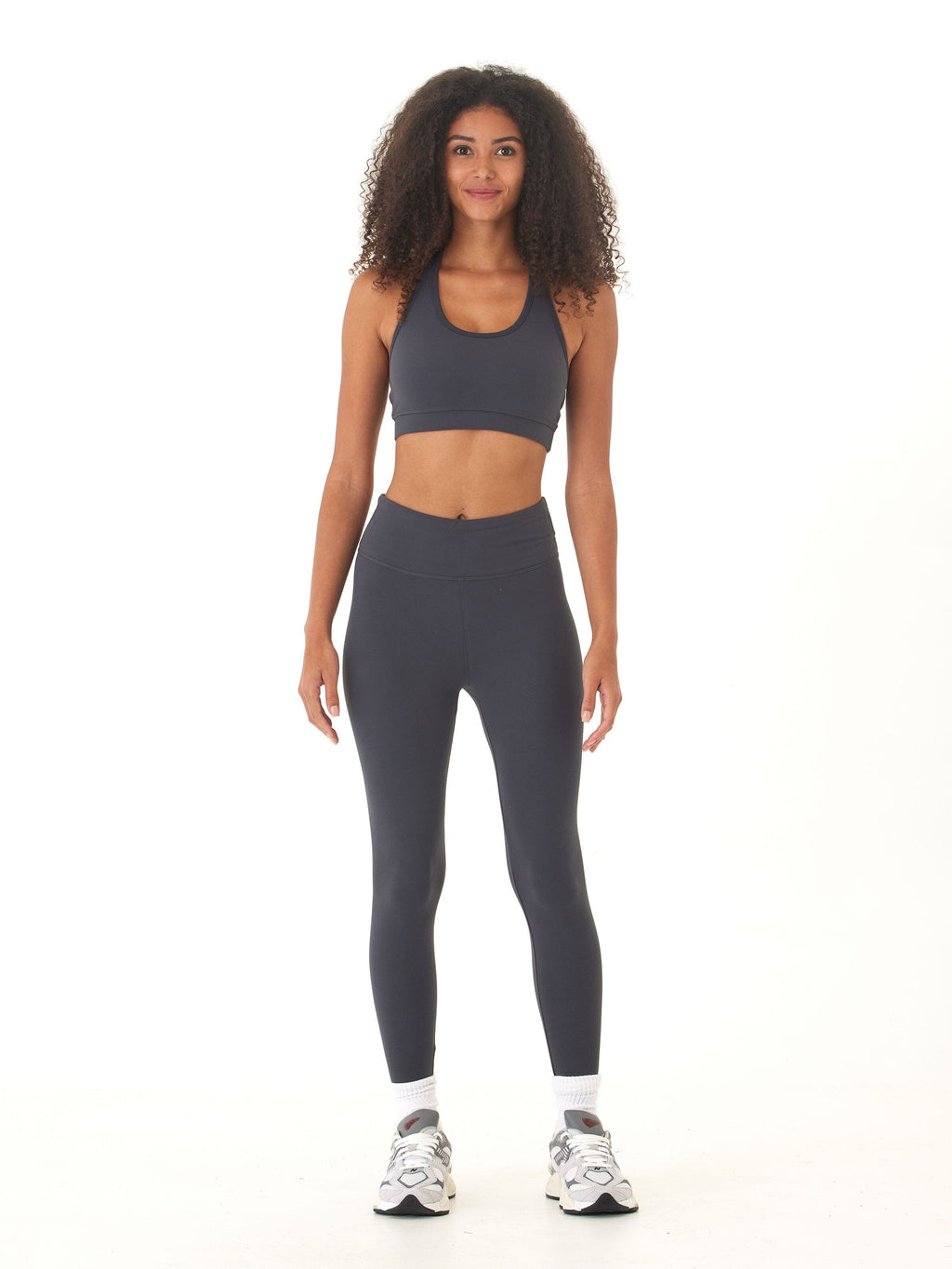 Comfort Fit High-Rise Ankle Leggings in Charcoal Grey