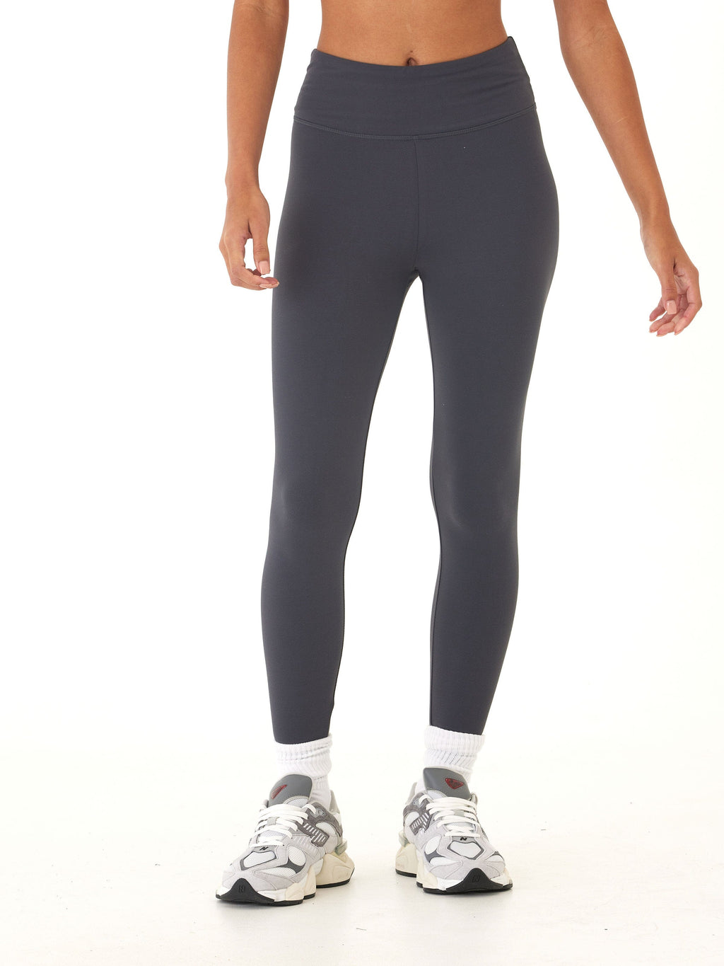 Comfort Fit High-Rise Ankle Leggings in Charcoal Grey