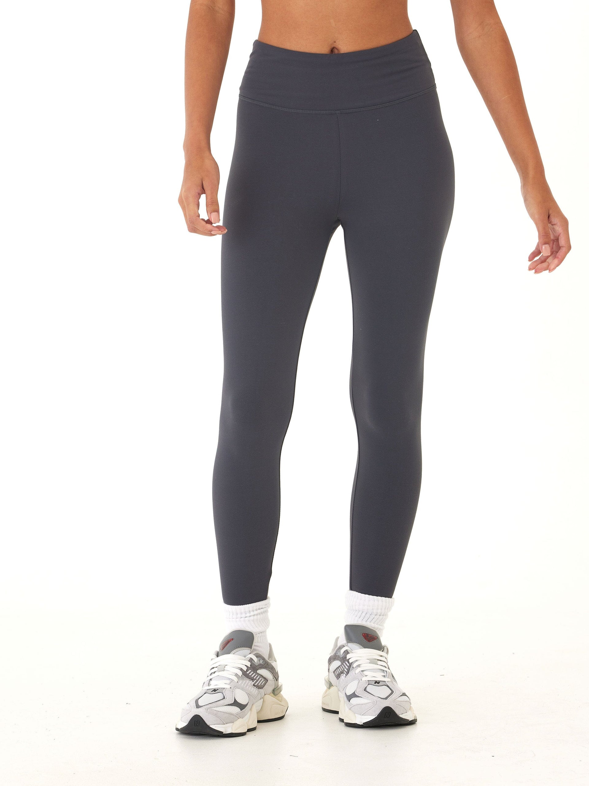 Comfort Fit High-Rise Ankle Leggings in Charcoal Grey