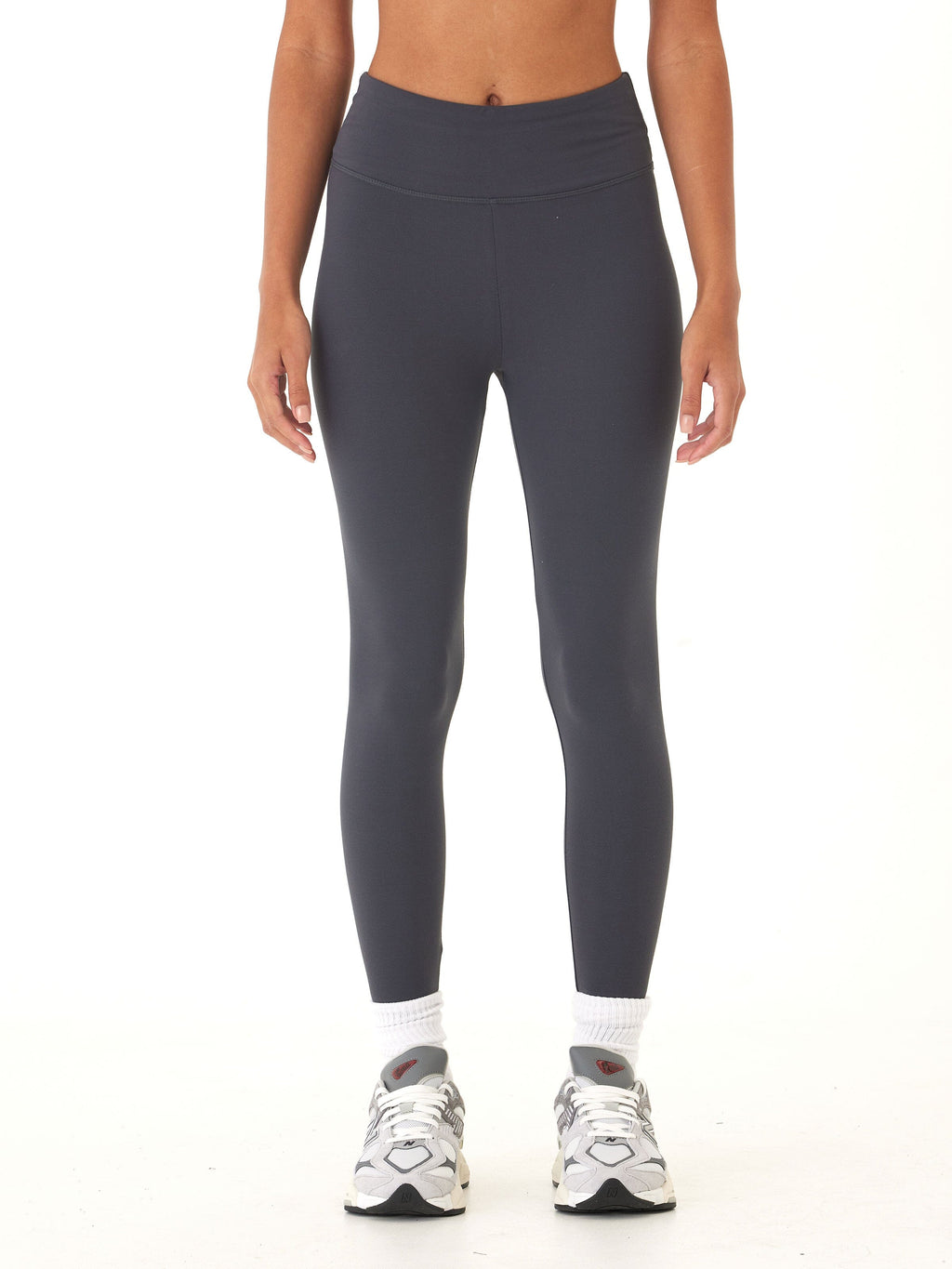 Comfort Fit High-Rise Ankle Leggings in Charcoal Grey