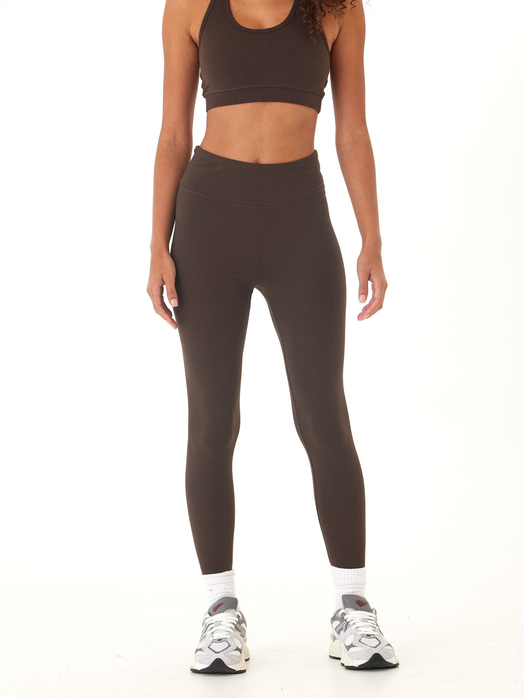 Comfort Fit High-Rise Ankle Length Legging in Brown