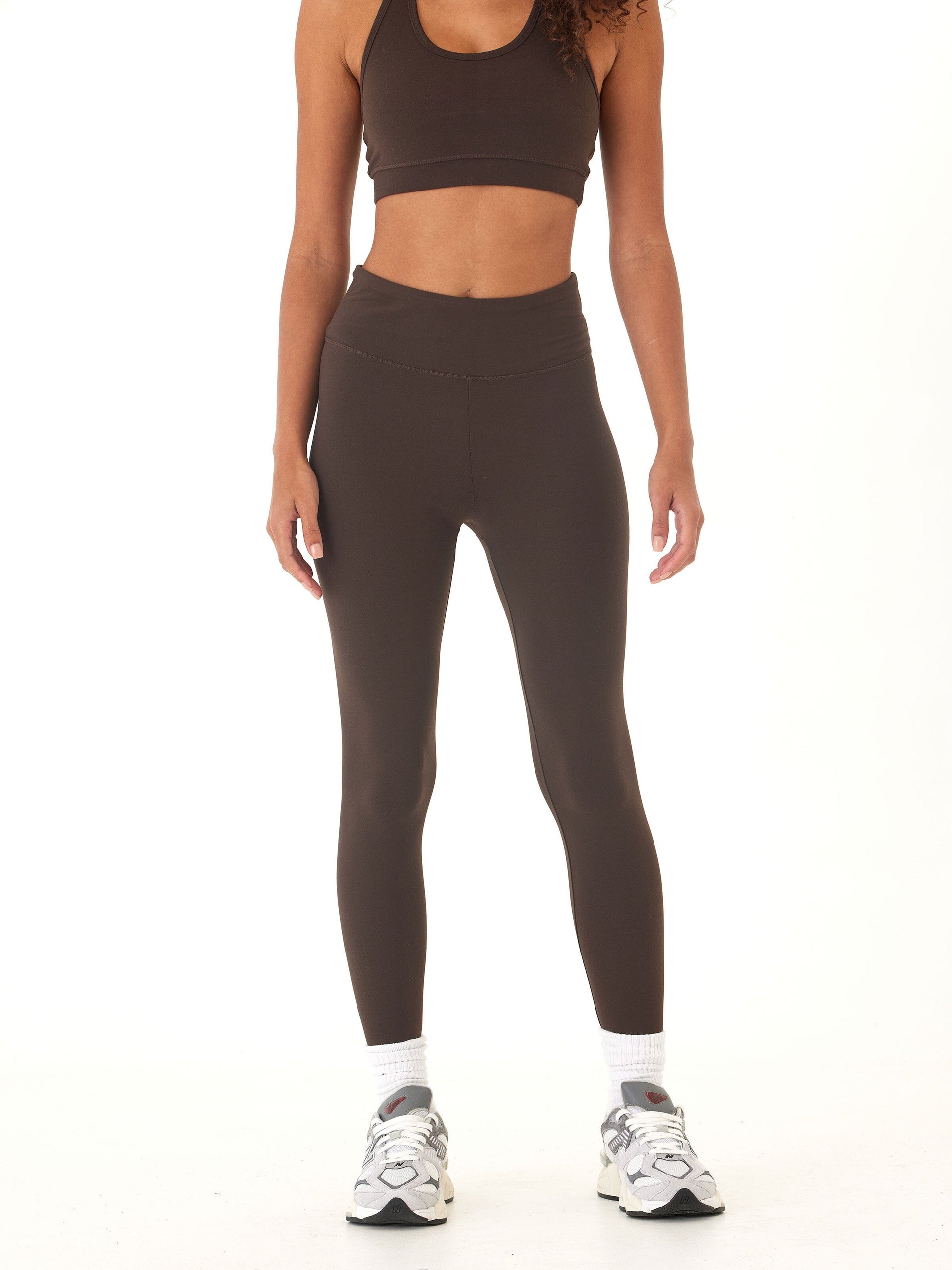 Comfort Fit High-Rise Ankle Length Legging in Brown