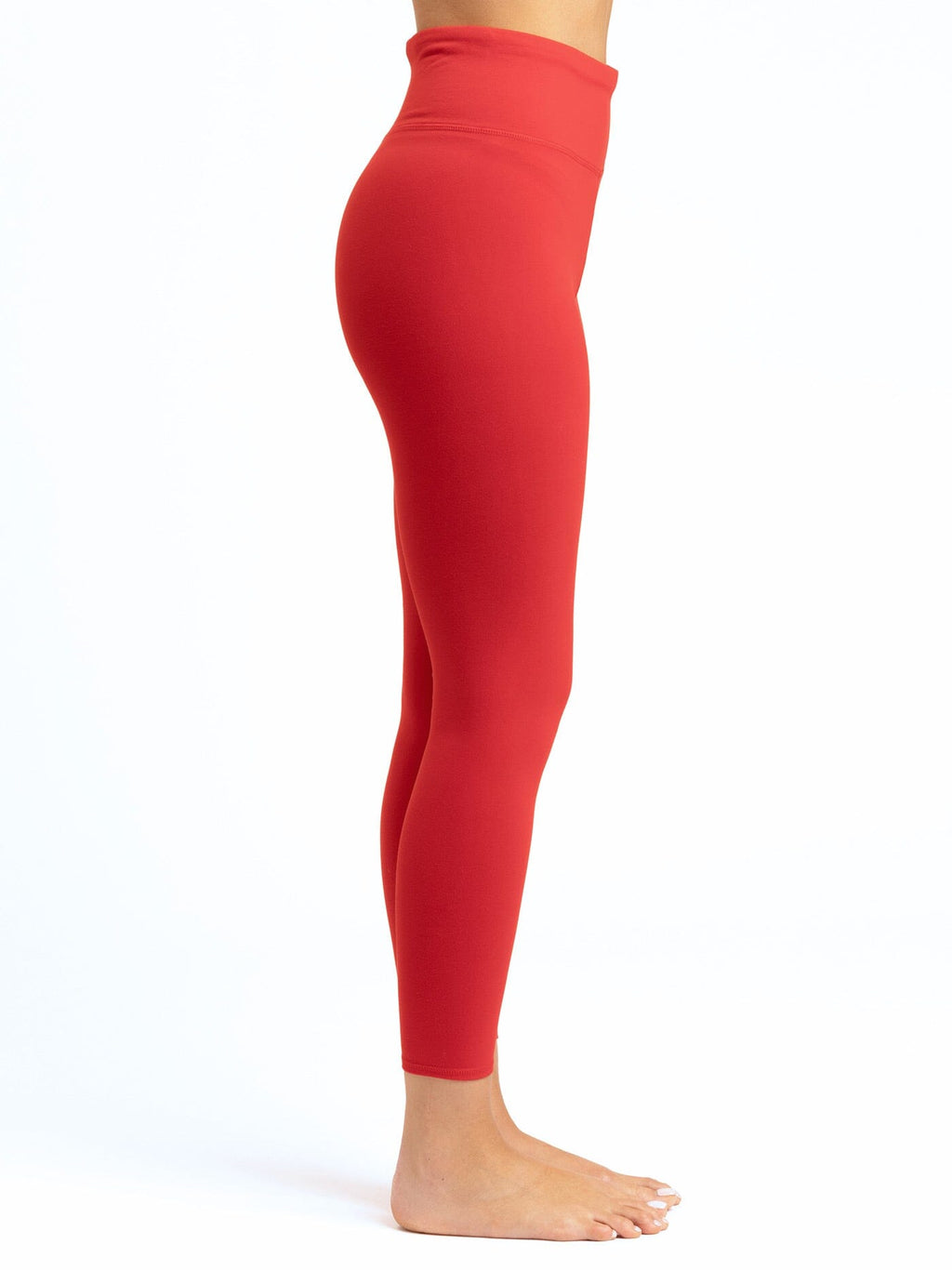 Women's High-Rise Ankle Length Legging in Vibrant Red