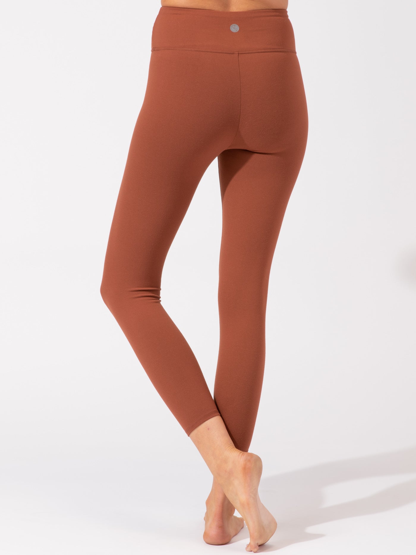 High-Rise Ankle Length Leggings for Women in Rust and Terracotta