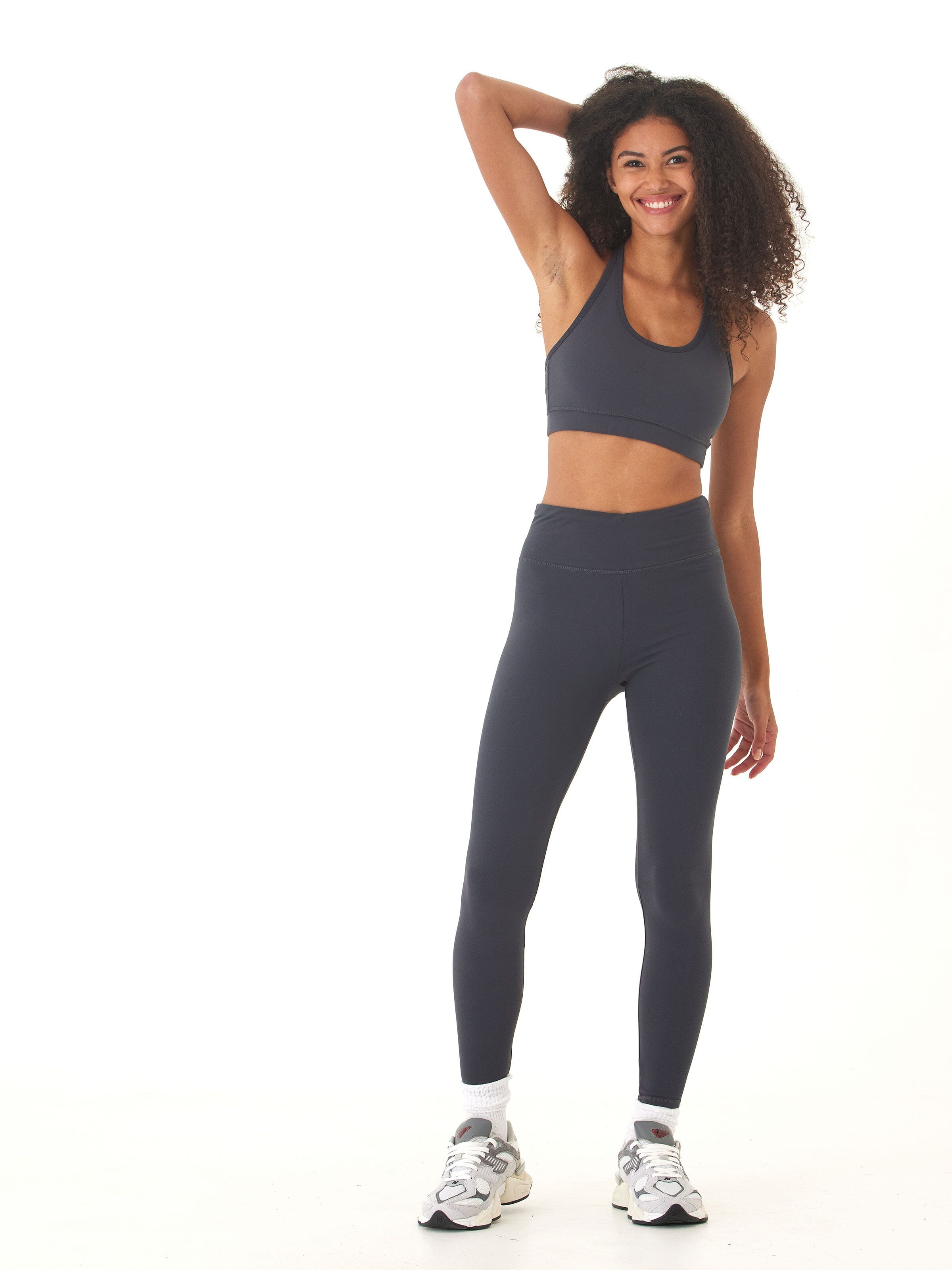 Comfort Fit High-Rise Full Length Leggings in Charcoal Grey