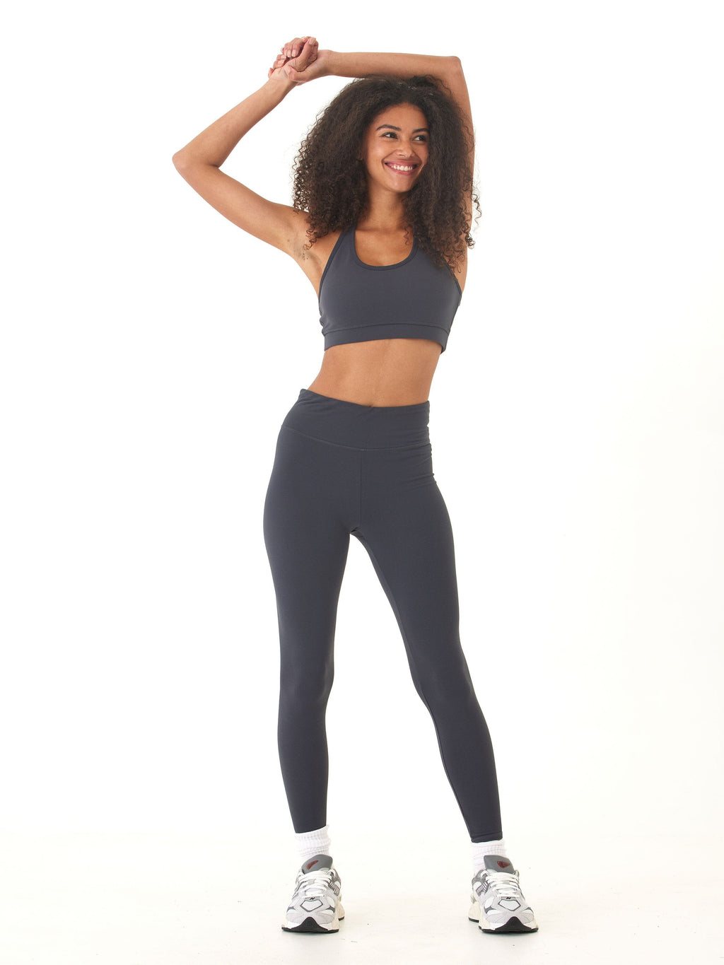 Comfort Fit High-Rise Full Length Leggings in Charcoal Grey