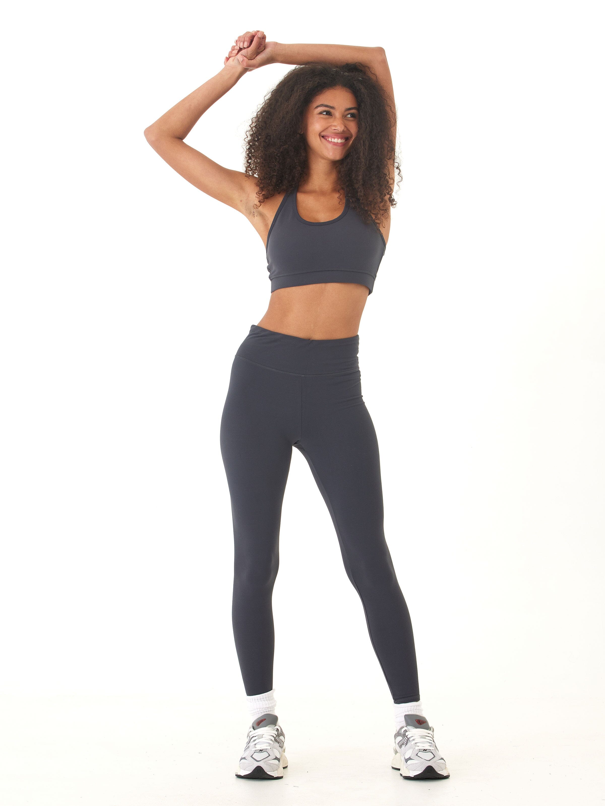 Comfort Fit High-Rise Full Length Leggings in Charcoal Grey