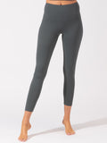 Comfort Fit full-length leggings in charcoal grey with a high-rise waistband.