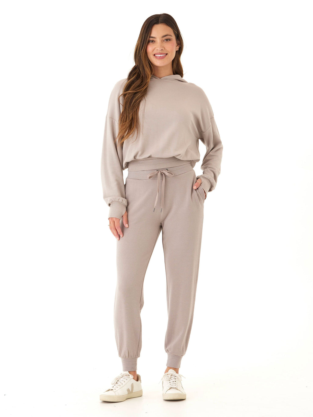 Core Feather Fleece Jogger High Rise Relaxed Ankle Loungewear
