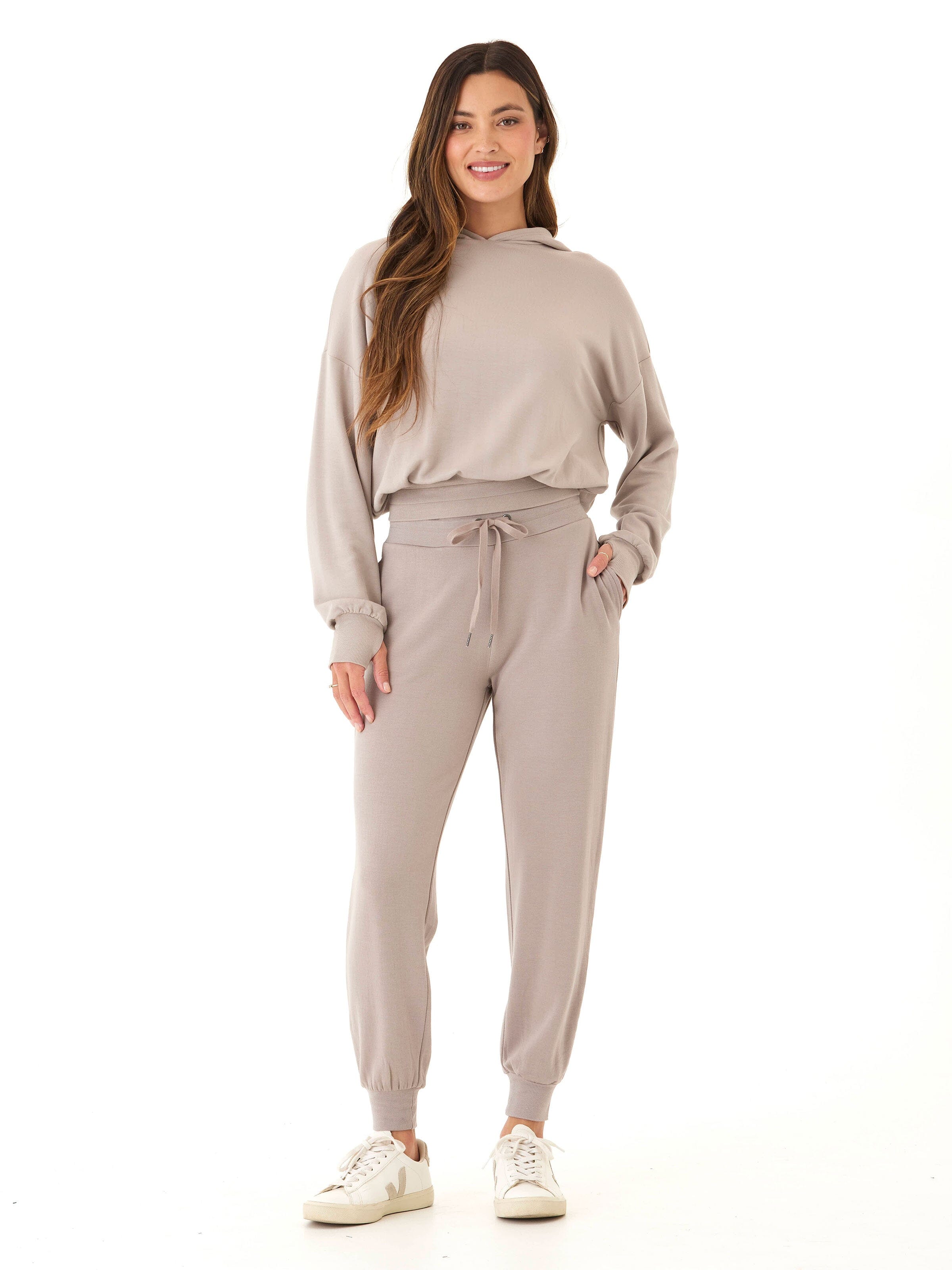 Core Feather Fleece Jogger High Rise Relaxed Ankle Loungewear