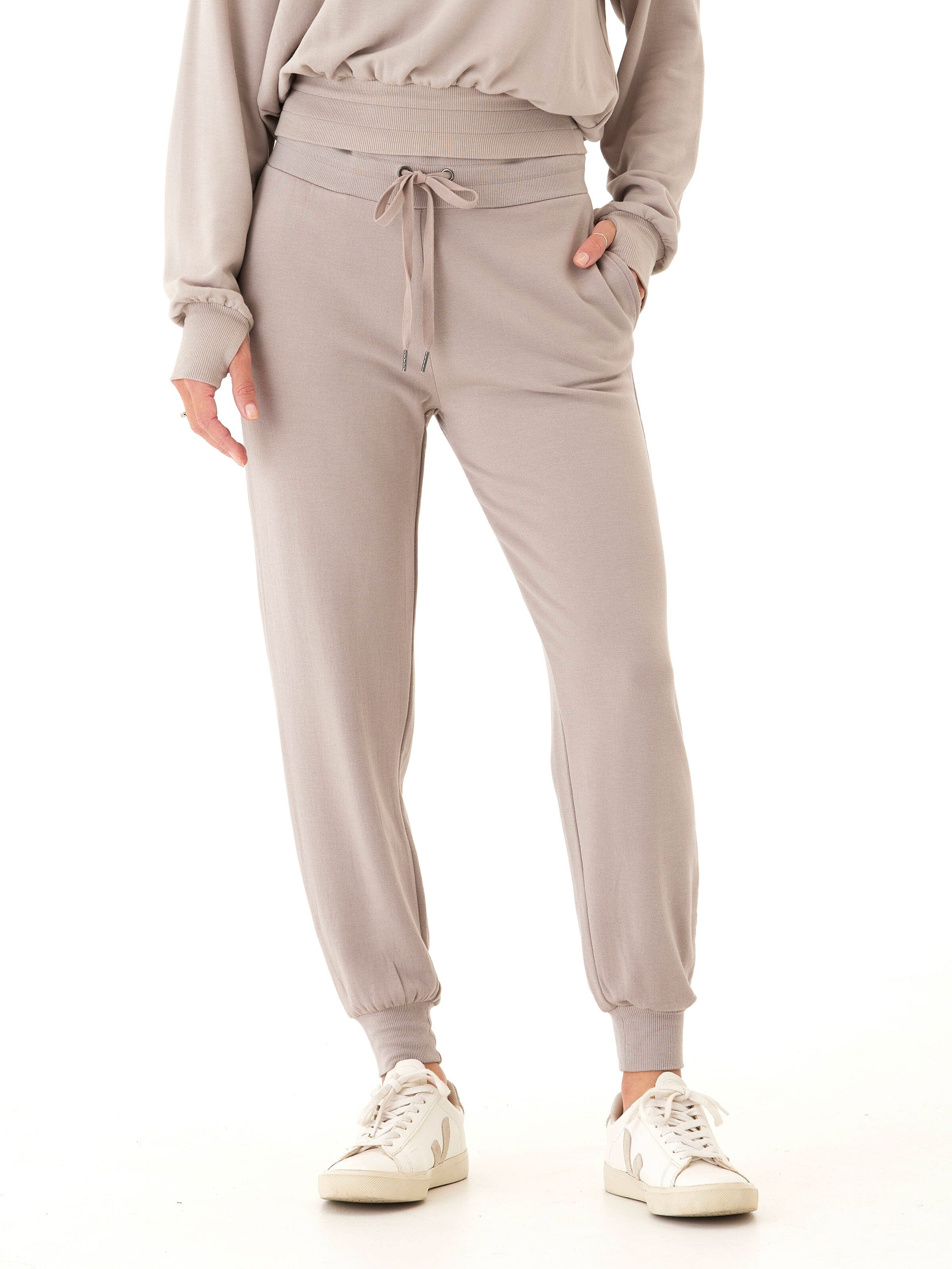 Core Feather Fleece Jogger High Rise Relaxed Ankle Loungewear