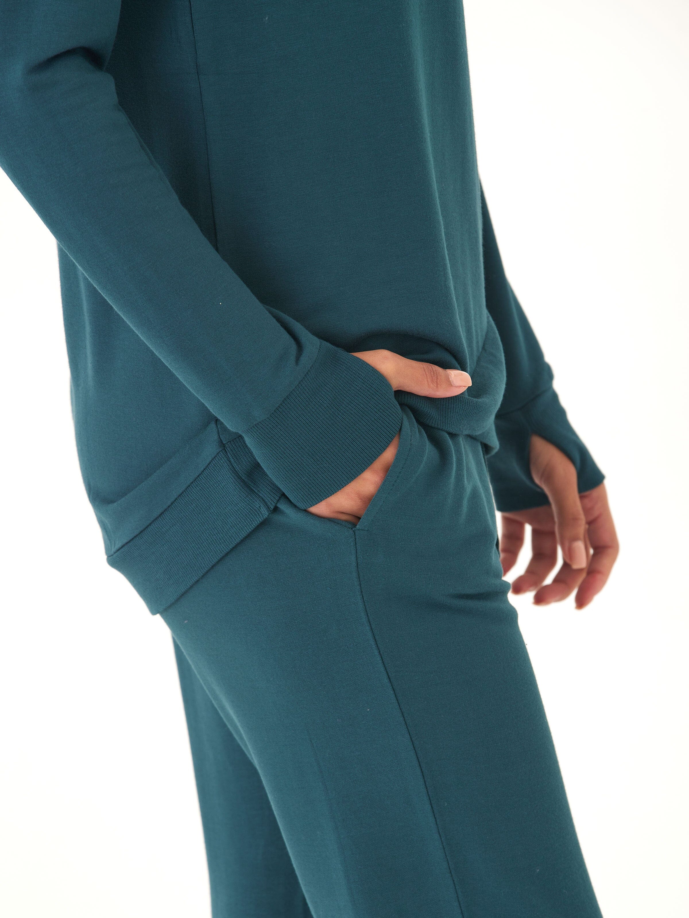 Women's Core Feather Fleece Jogger in Teal - Relaxed Ankle Fit