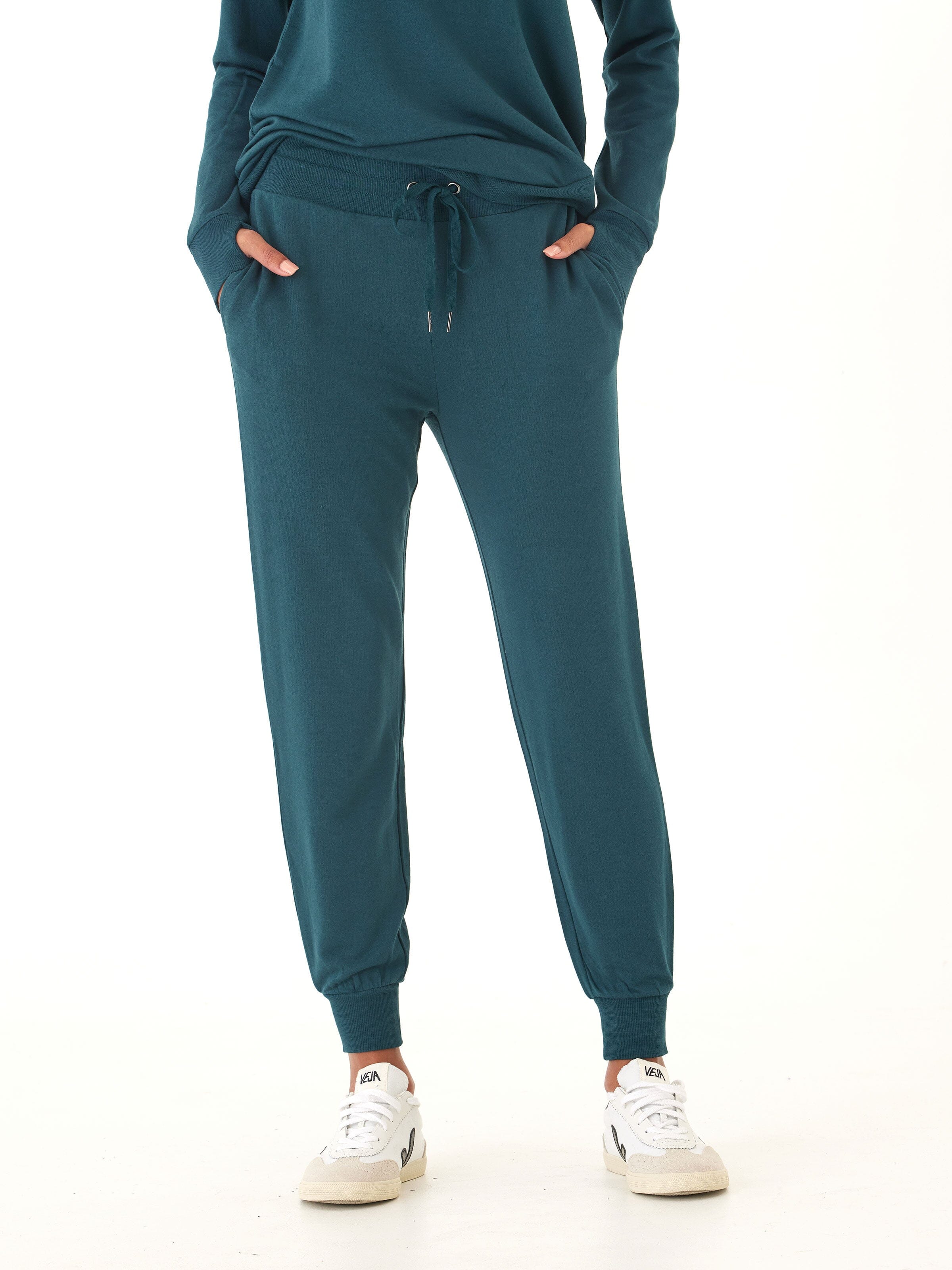 Women's Core Feather Fleece Jogger in Teal - Relaxed Ankle Fit