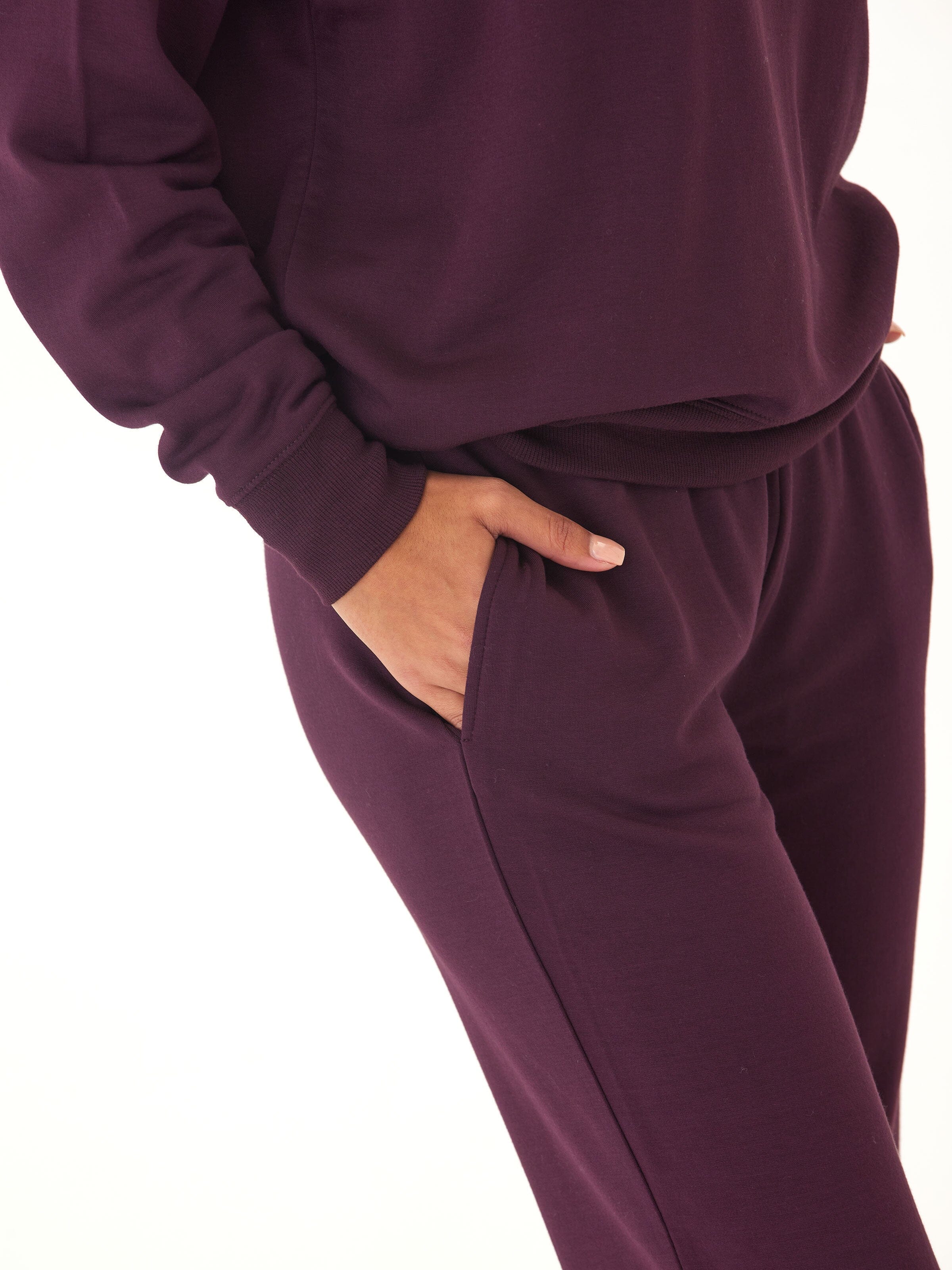 Core Feather Fleece Jogger in Dark Purple - Women's Relaxed Fit