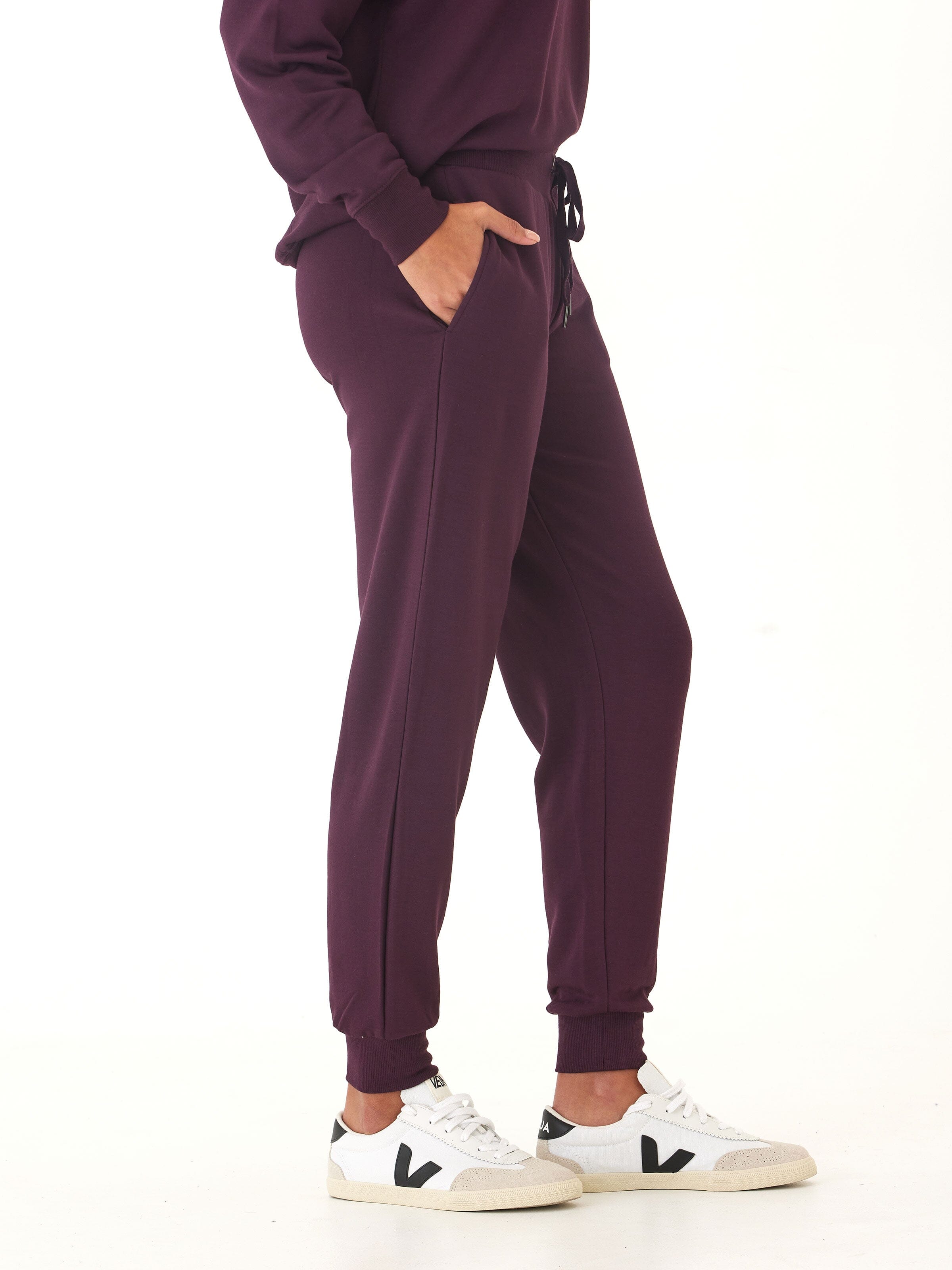 Core Feather Fleece Jogger in Dark Purple - Women's Relaxed Fit