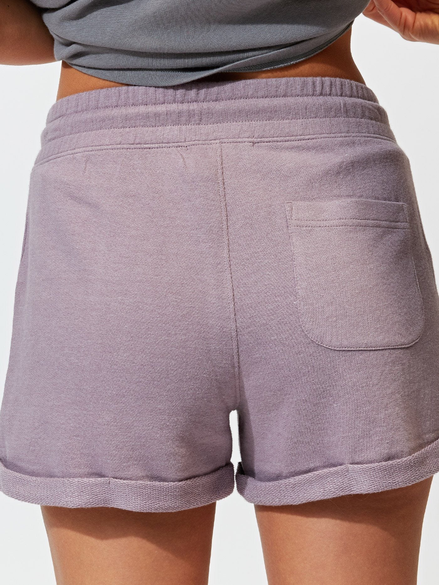 Birdie Terry Roll Hem Shorts 3 Inch - Lavender & Mauve