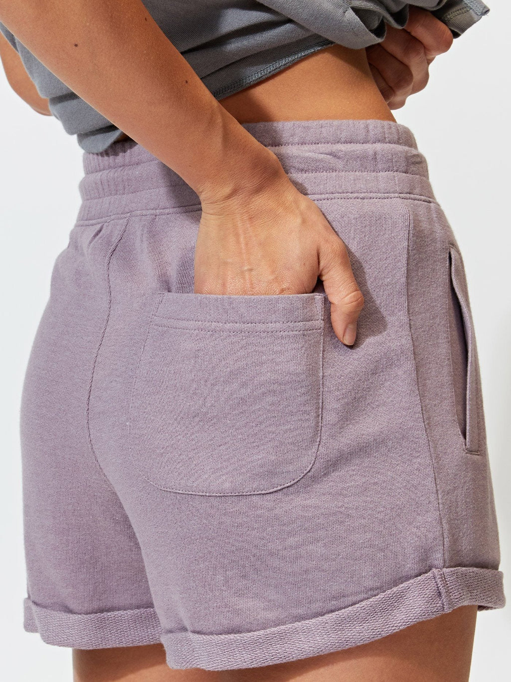 Birdie Terry Roll Hem Shorts 3 Inch - Lavender & Mauve