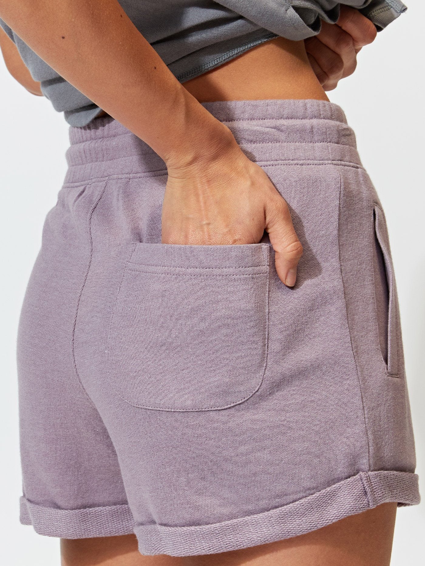 Birdie Terry Roll Hem Shorts 3 Inch - Lavender & Mauve