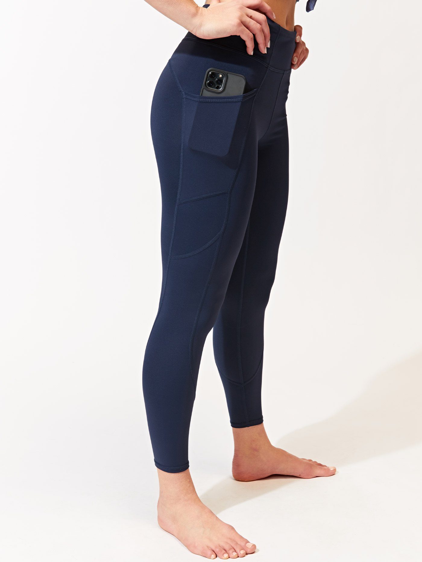 Rita High Rise 7/8 Sport Legging with Pockets in Navy