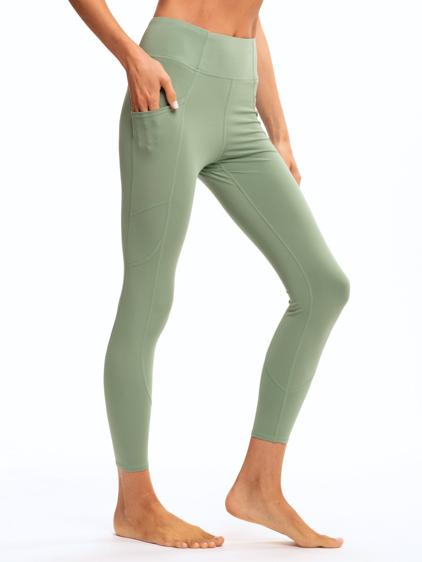 Rita Pocket High Rise 7/8 Sport Legging 24" in Sage Green