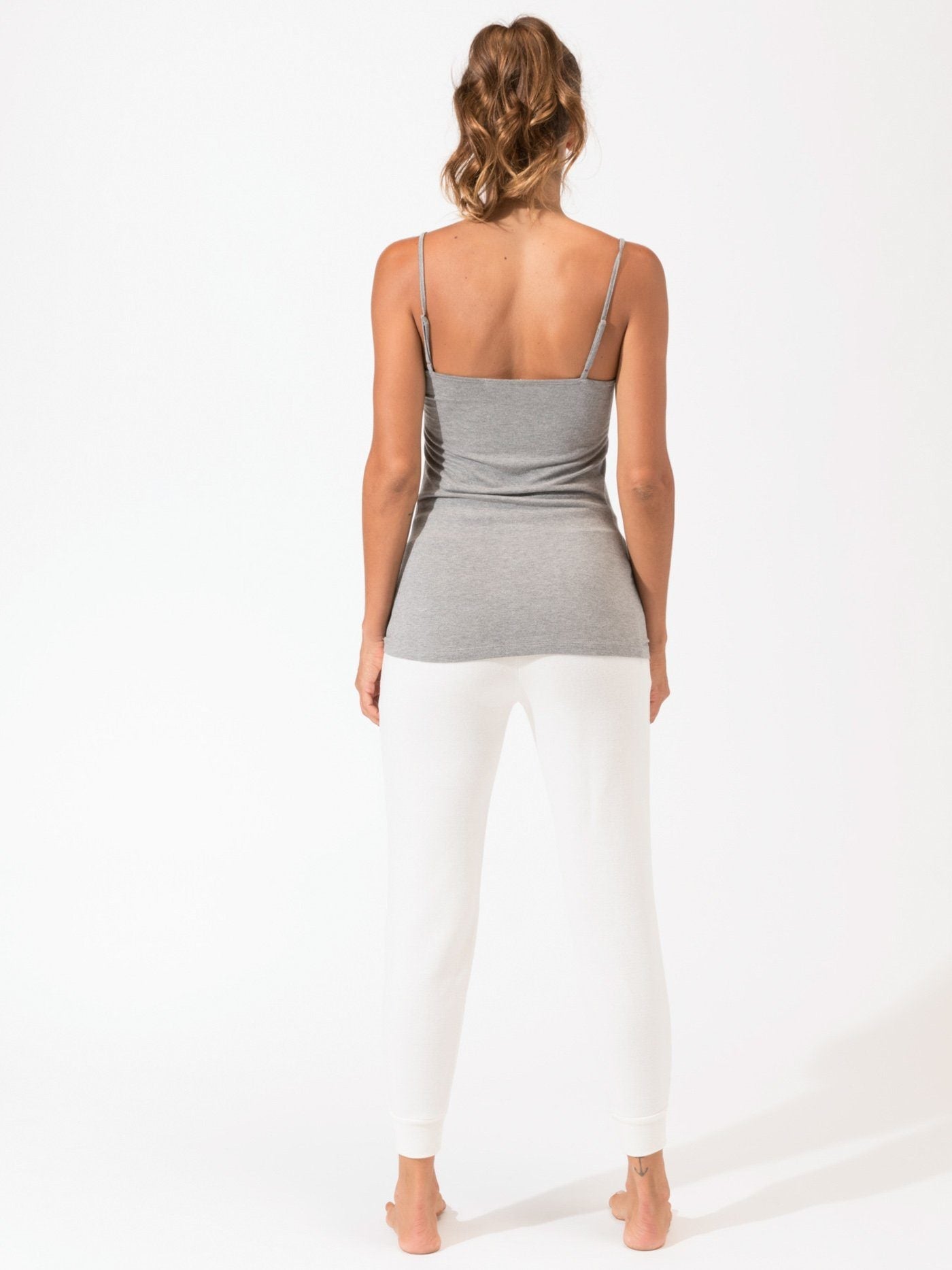 Women's Slim Fit Triblend Jogger in White - Ankle Length Lounge