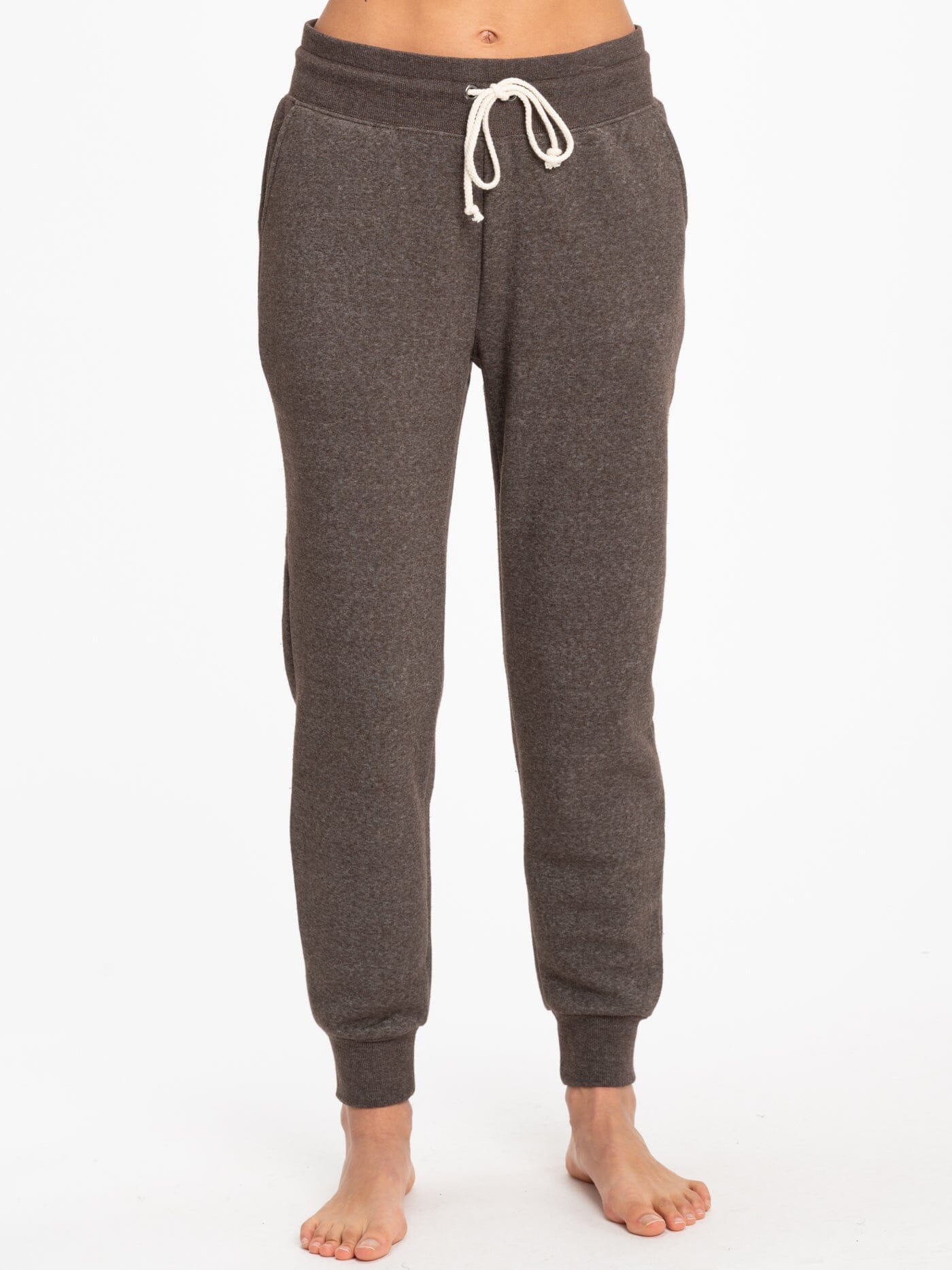 Women's Slim Fit Triblend Jogger in Espresso Brown Ankle Length