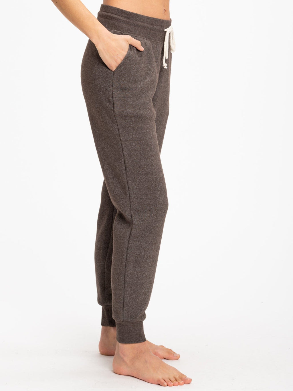 Women's Slim Fit Triblend Jogger in Espresso Brown Ankle Length