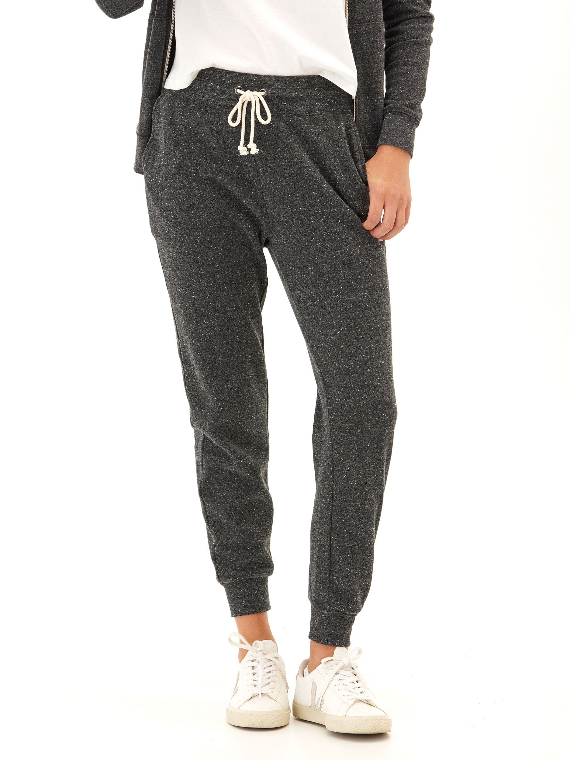 Slim Fit Triblend Joggers - Charcoal & White Athleisure Pants