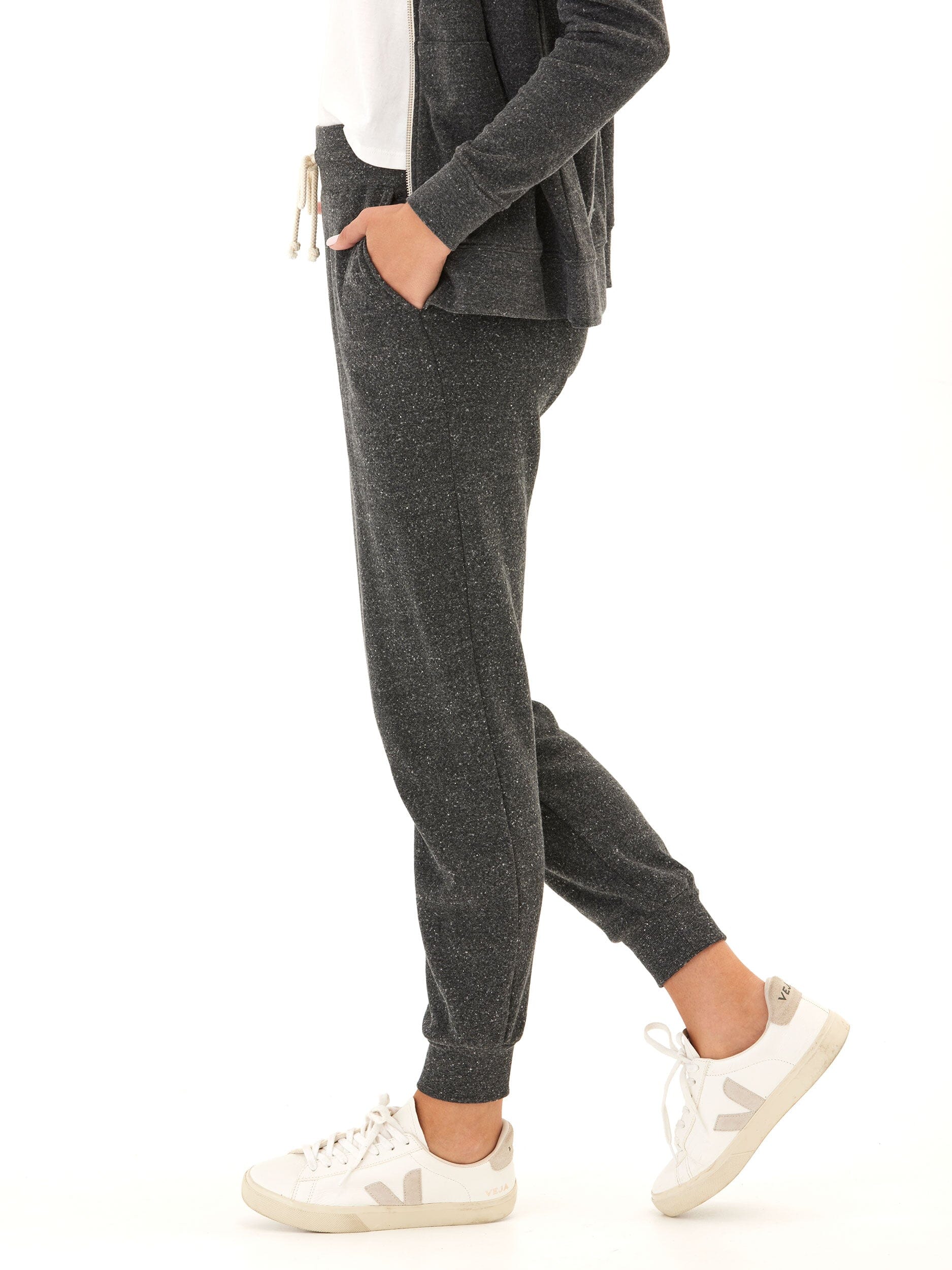 Slim Fit Triblend Joggers - Charcoal & White Athleisure Pants