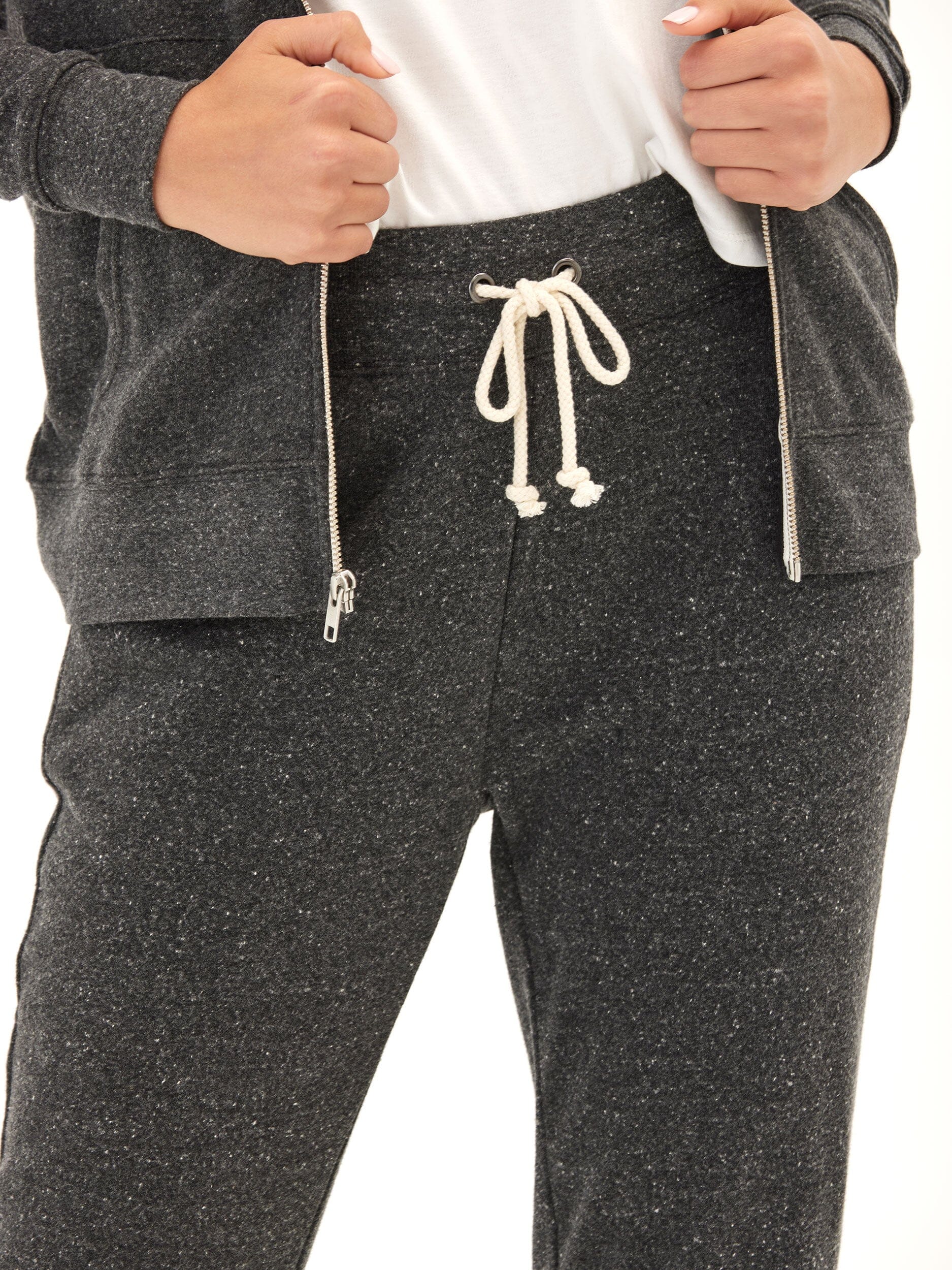 Slim Fit Triblend Joggers - Charcoal & White Athleisure Pants