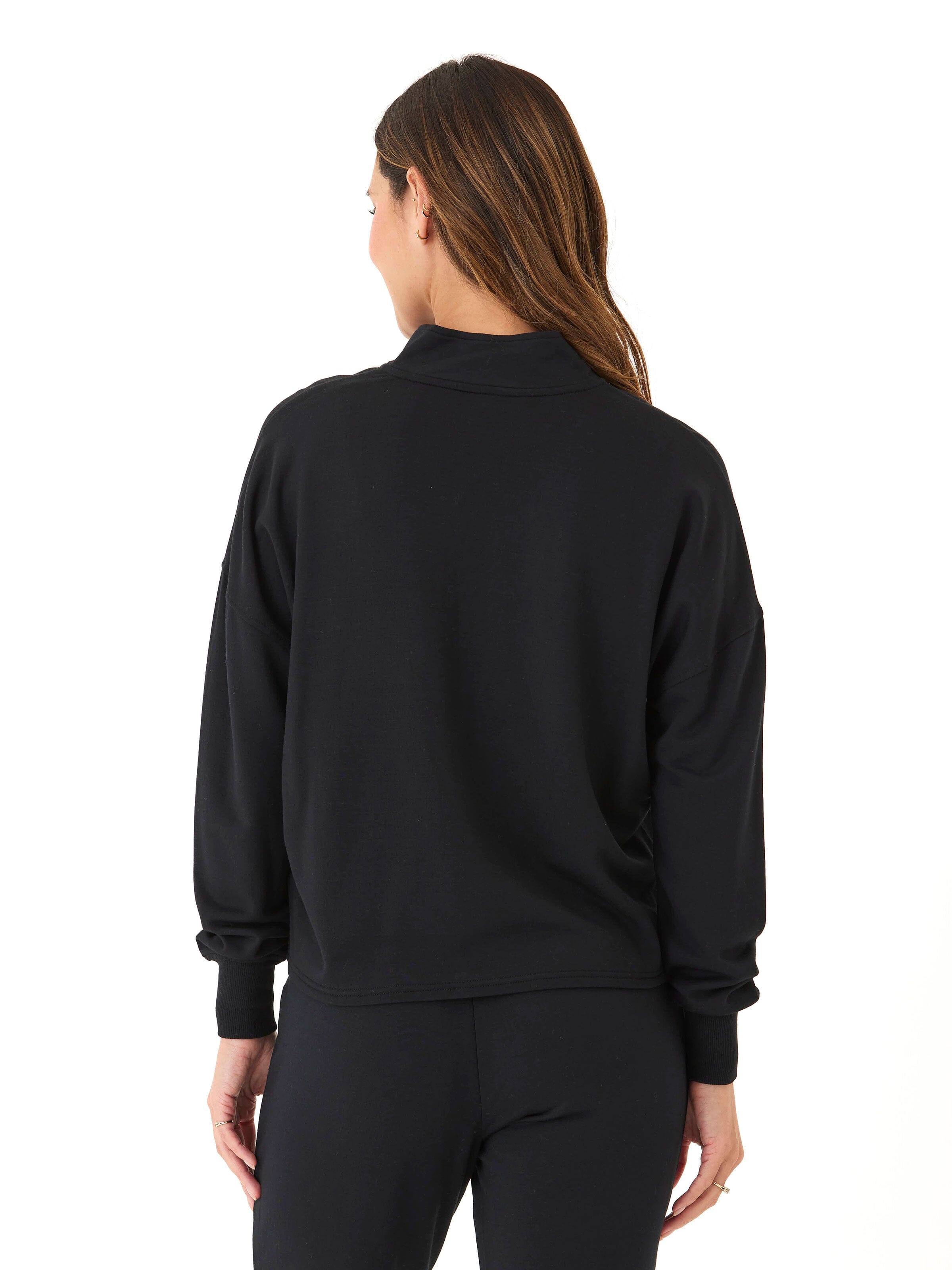 Feather Fleece Mock Neck Pullover: Soft Long Sleeve Sweater