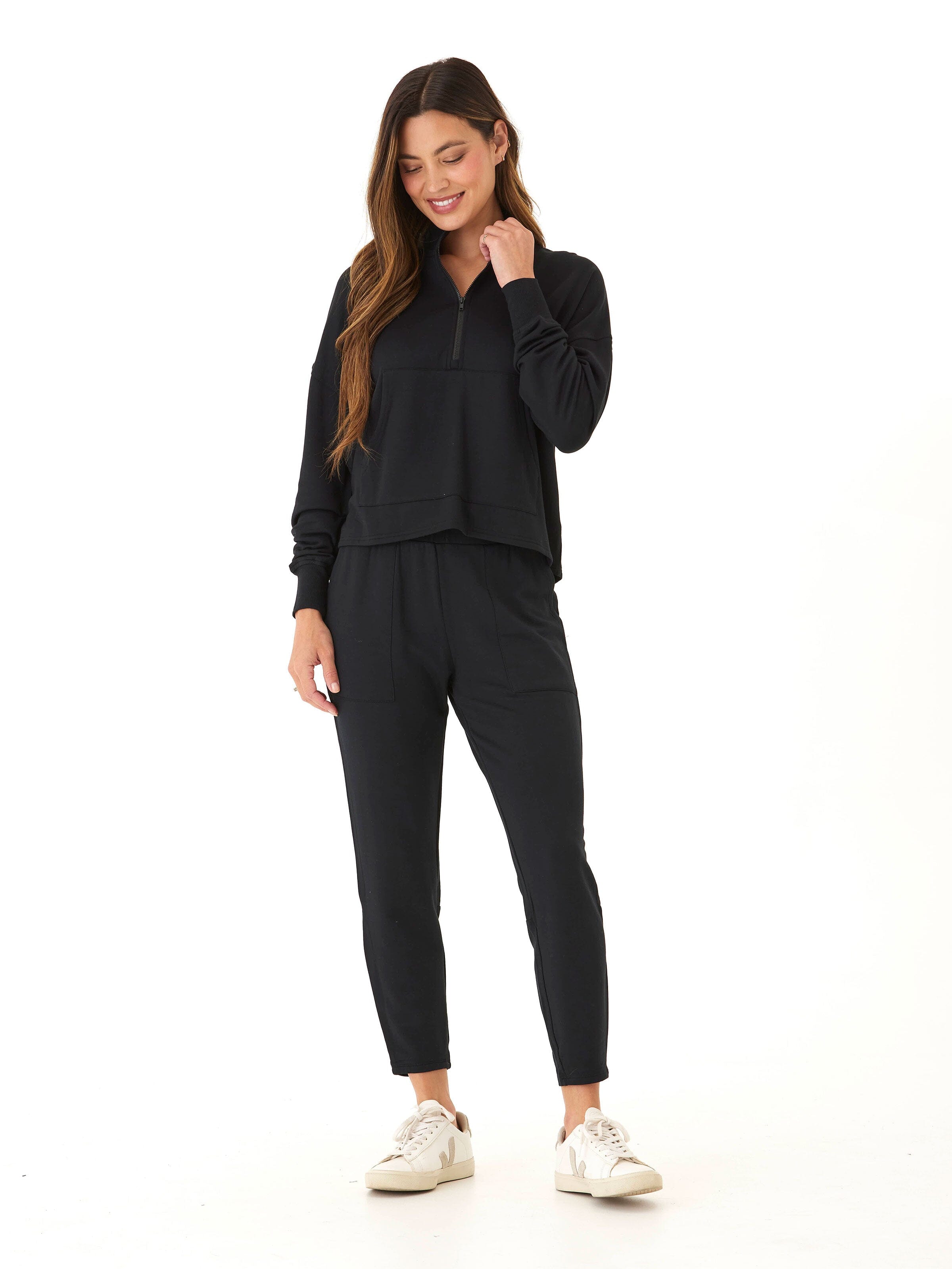 Feather Fleece Mock Neck Pullover: Soft Long Sleeve Sweater