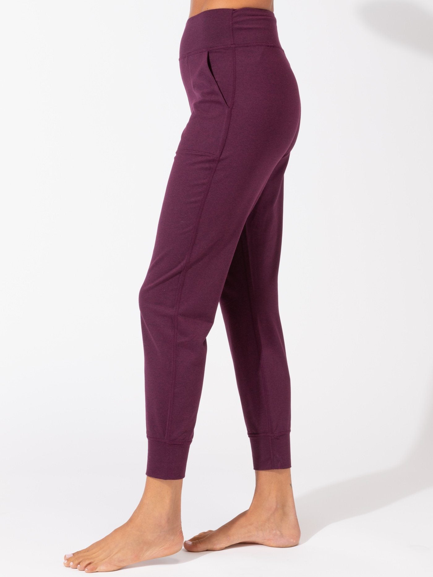 Lydia Women's Peached Performance Jersey Jogger in Burgundy