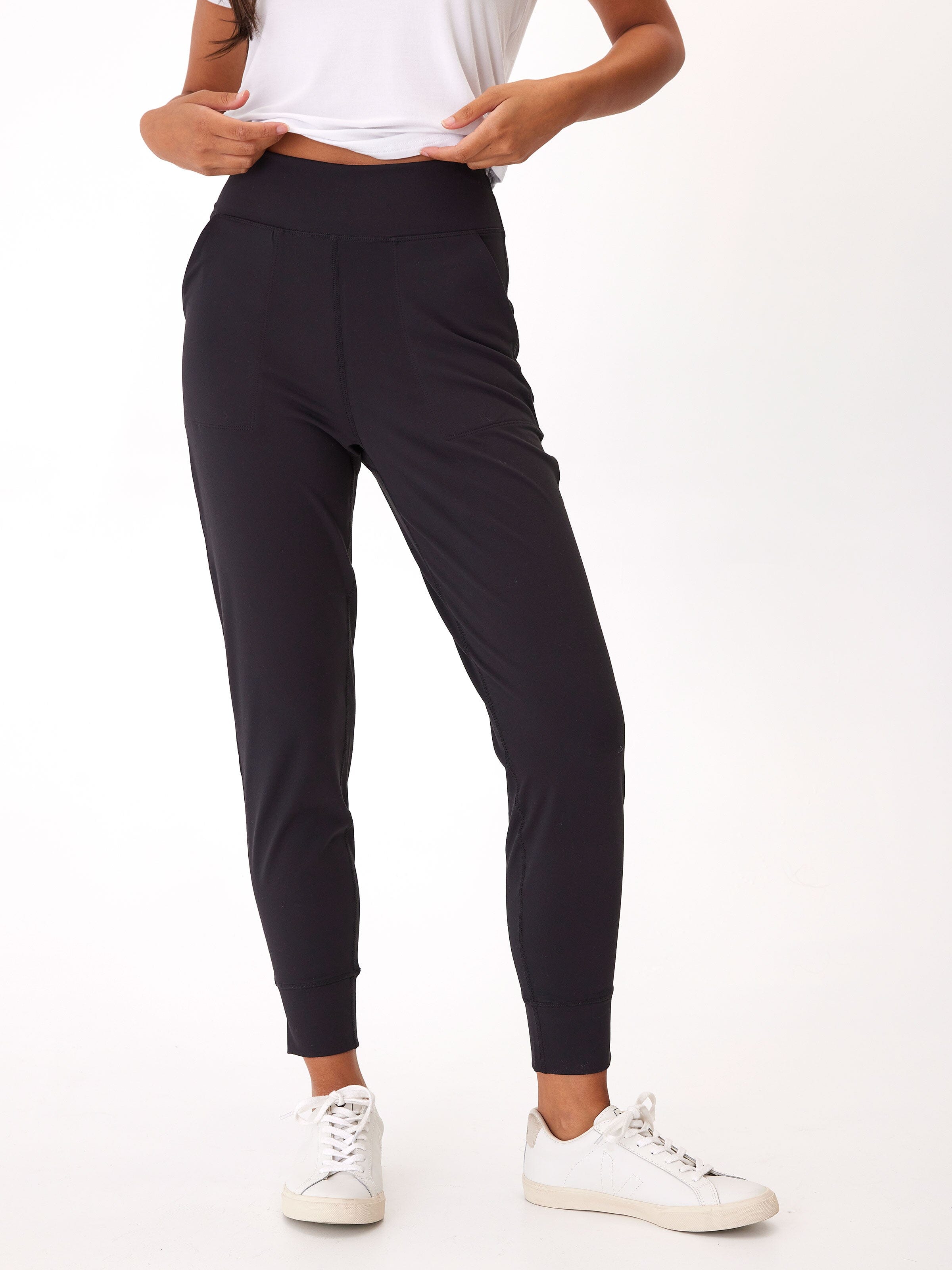 Lydia Women's Peached Performance Jersey Jogger in Black
