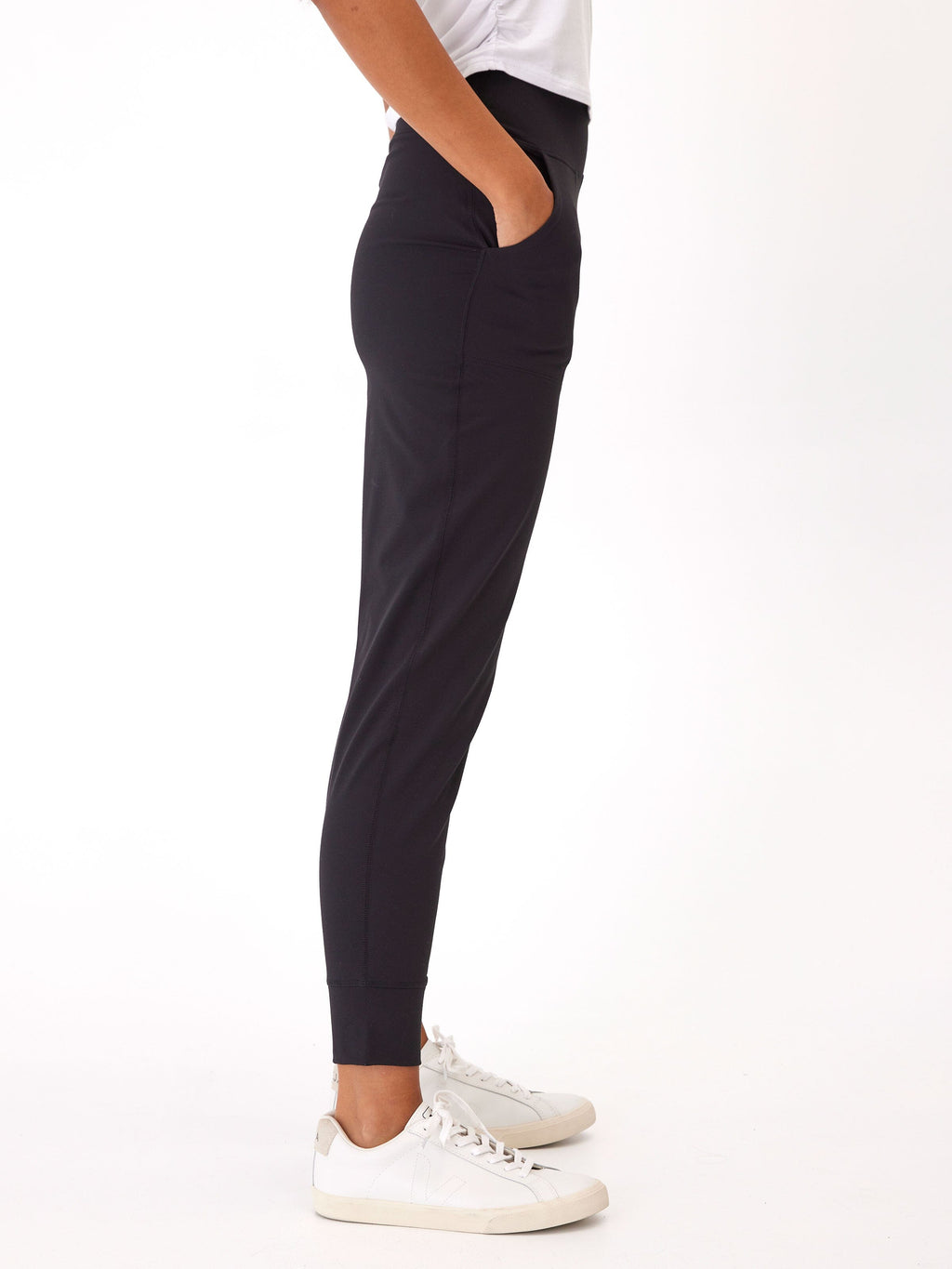 Lydia Women's Peached Performance Jersey Jogger in Black