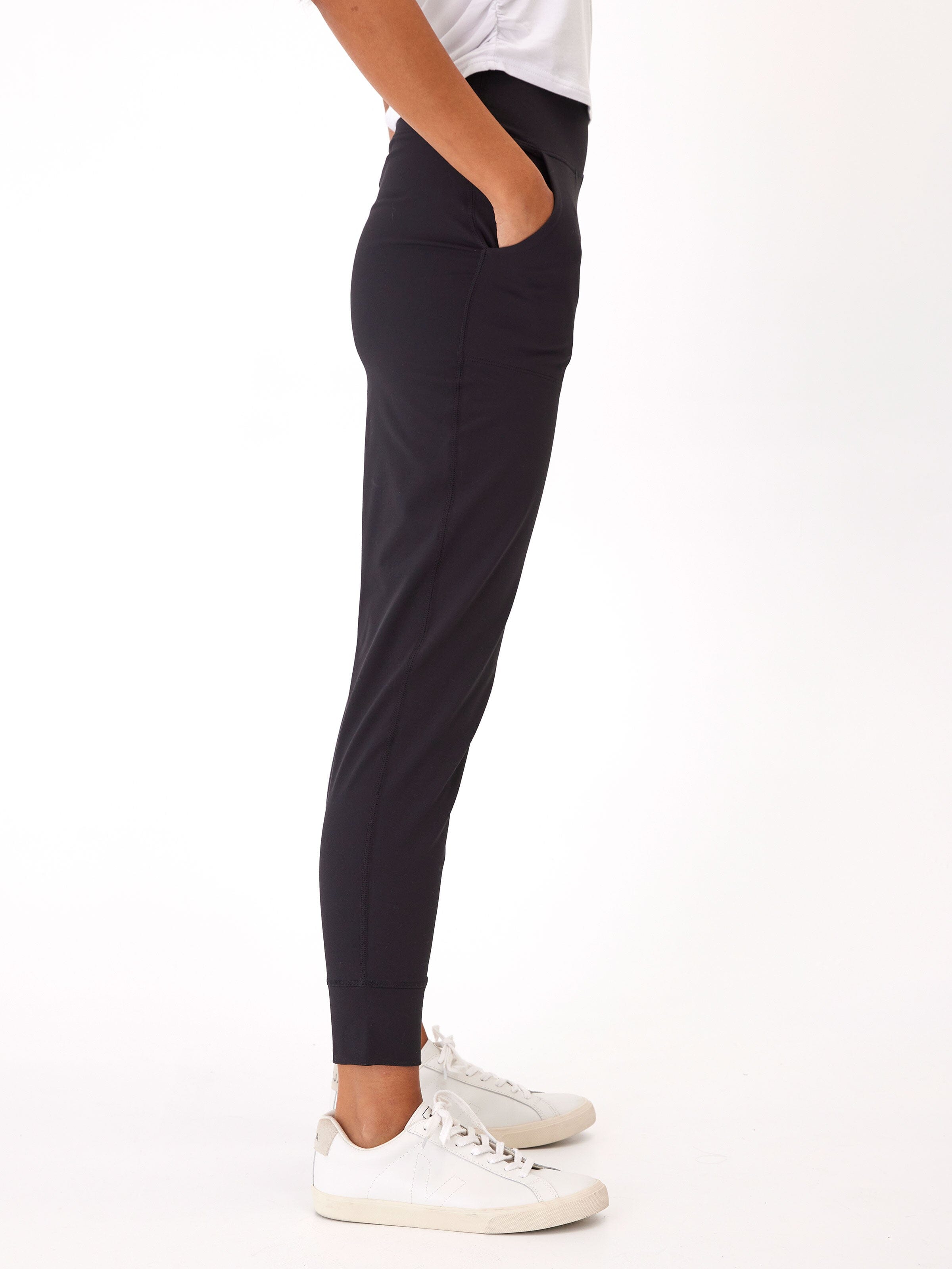 Lydia Women's Peached Performance Jersey Jogger in Black
