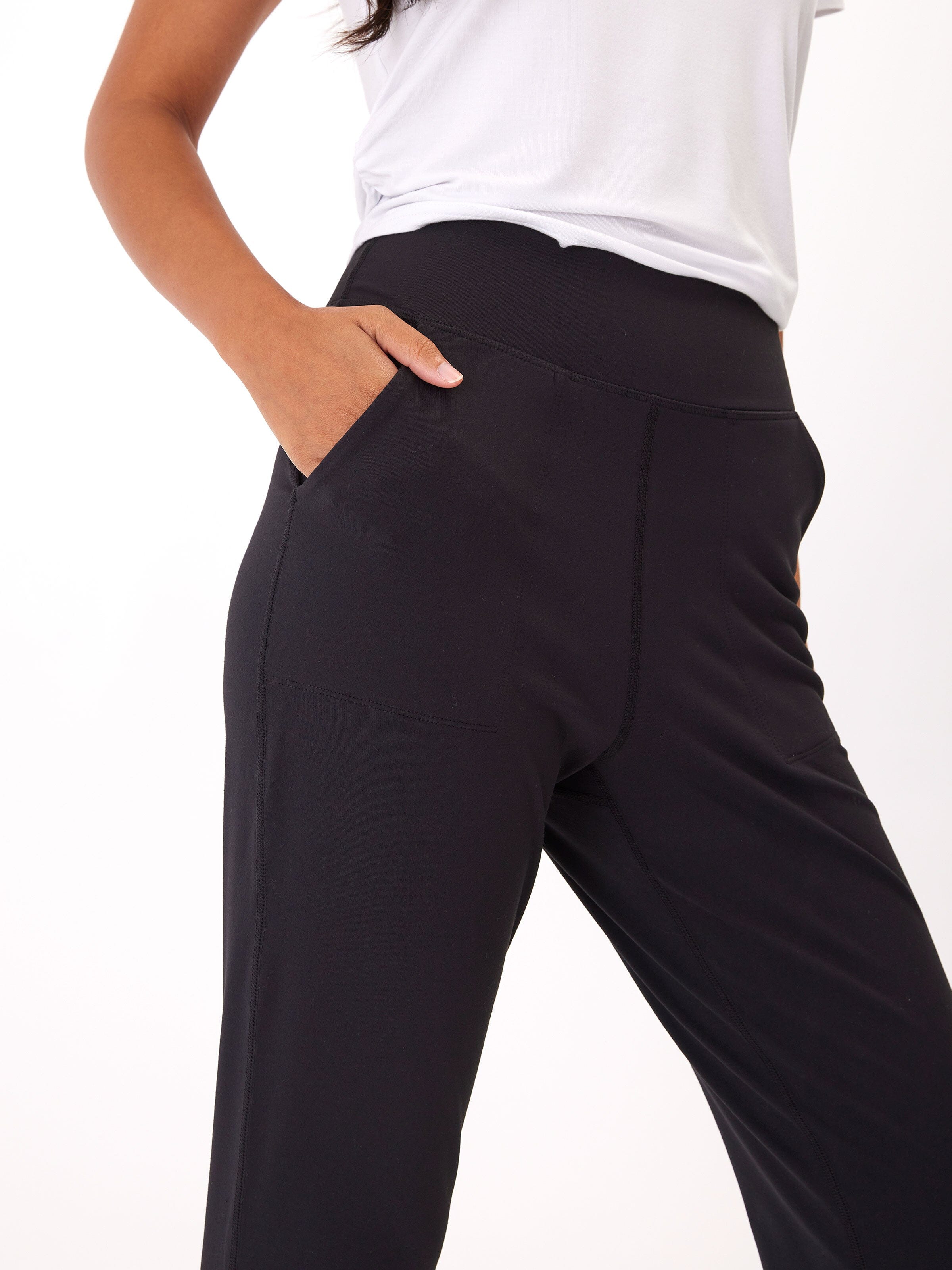 Lydia Women's Peached Performance Jersey Jogger in Black