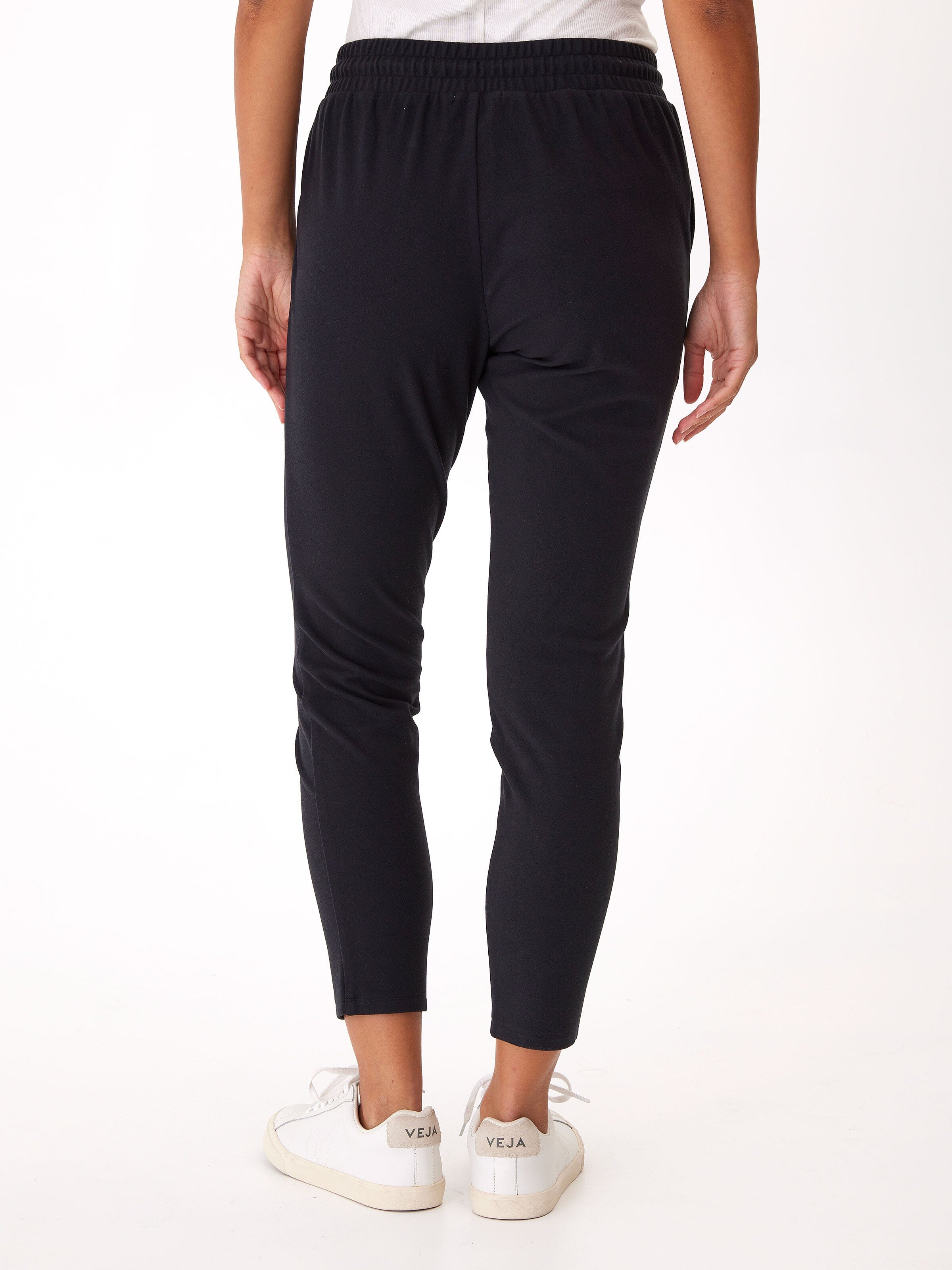 Lacey Luxe Fleece Joggers: Women's Sporty Black Ankle Lounge Pants