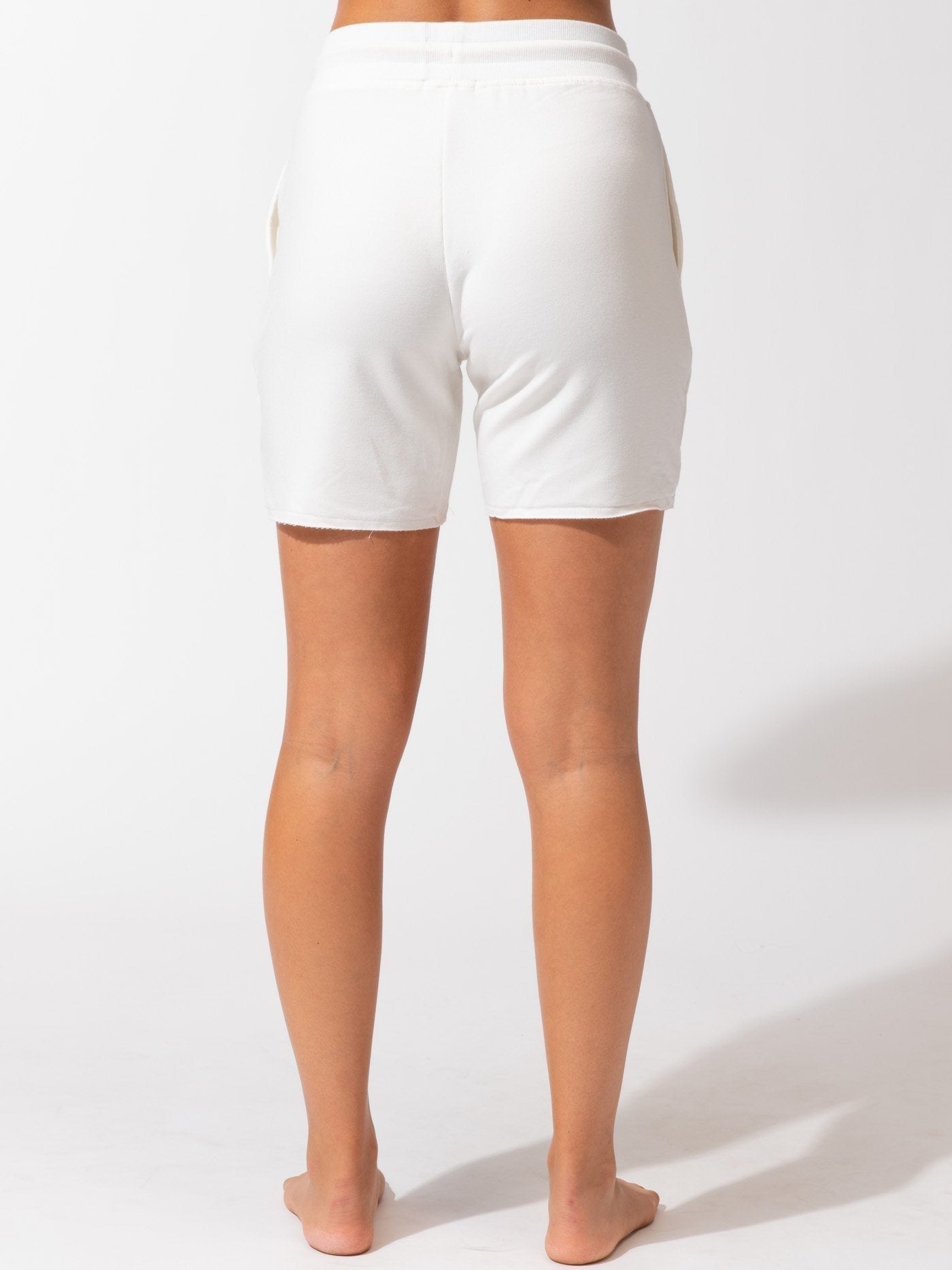 Liesl Women's Modal Terry Cutoff Lounge Shorts in White
