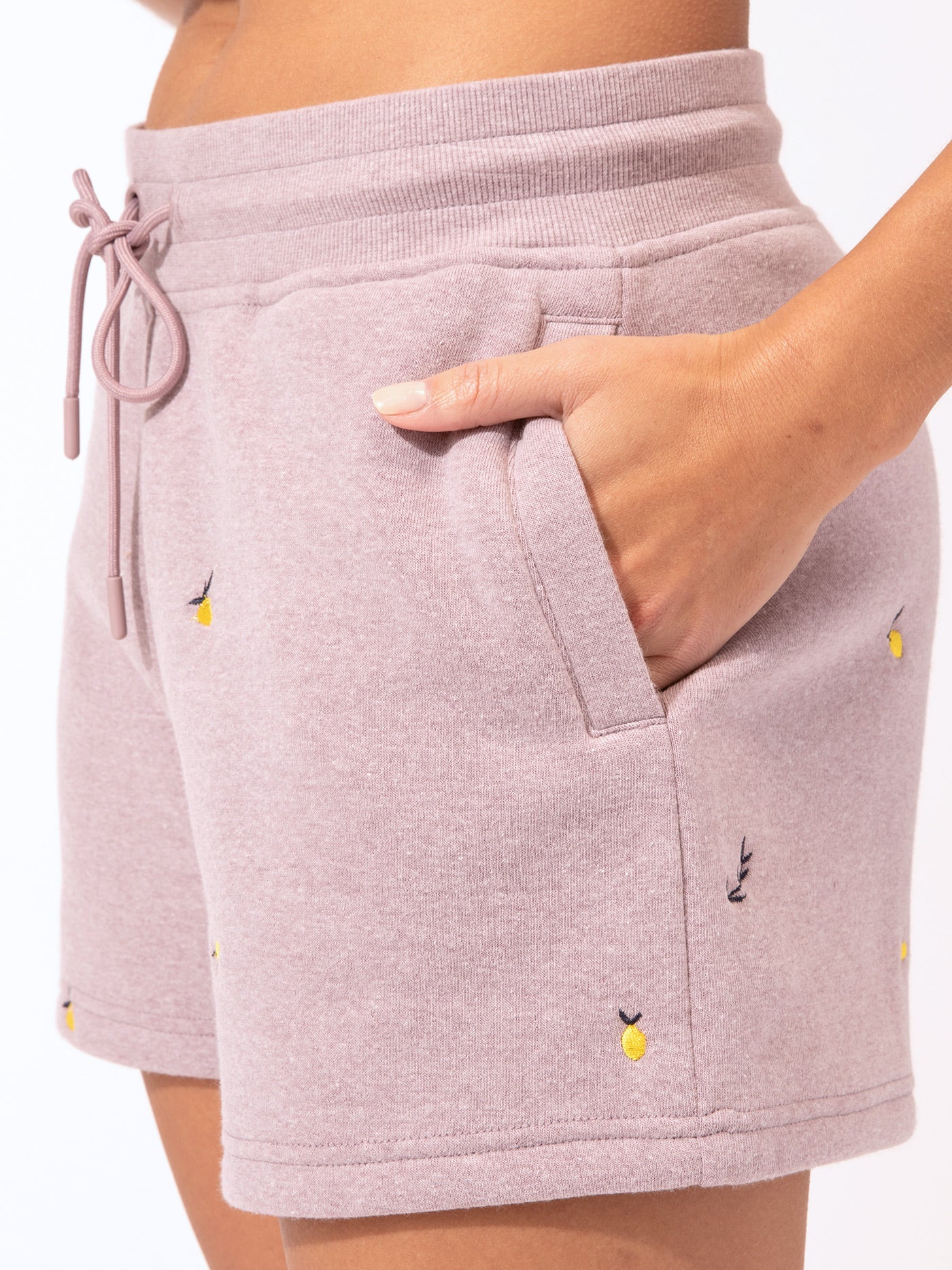 Lemon Embroidery Fleece Short