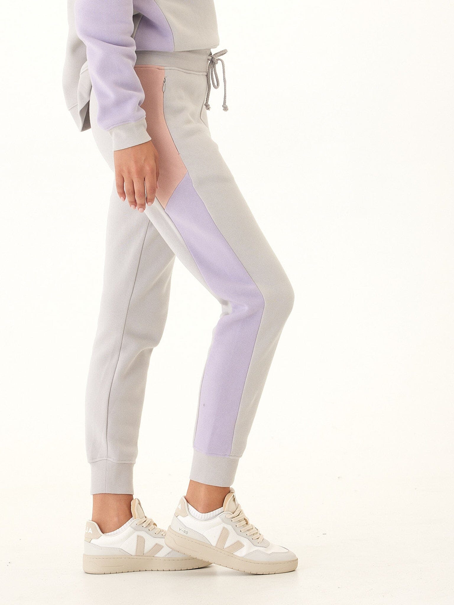 Arlette Colorblock Jogger: Relaxed Fit Mid-Rise Knit Lounge Pants