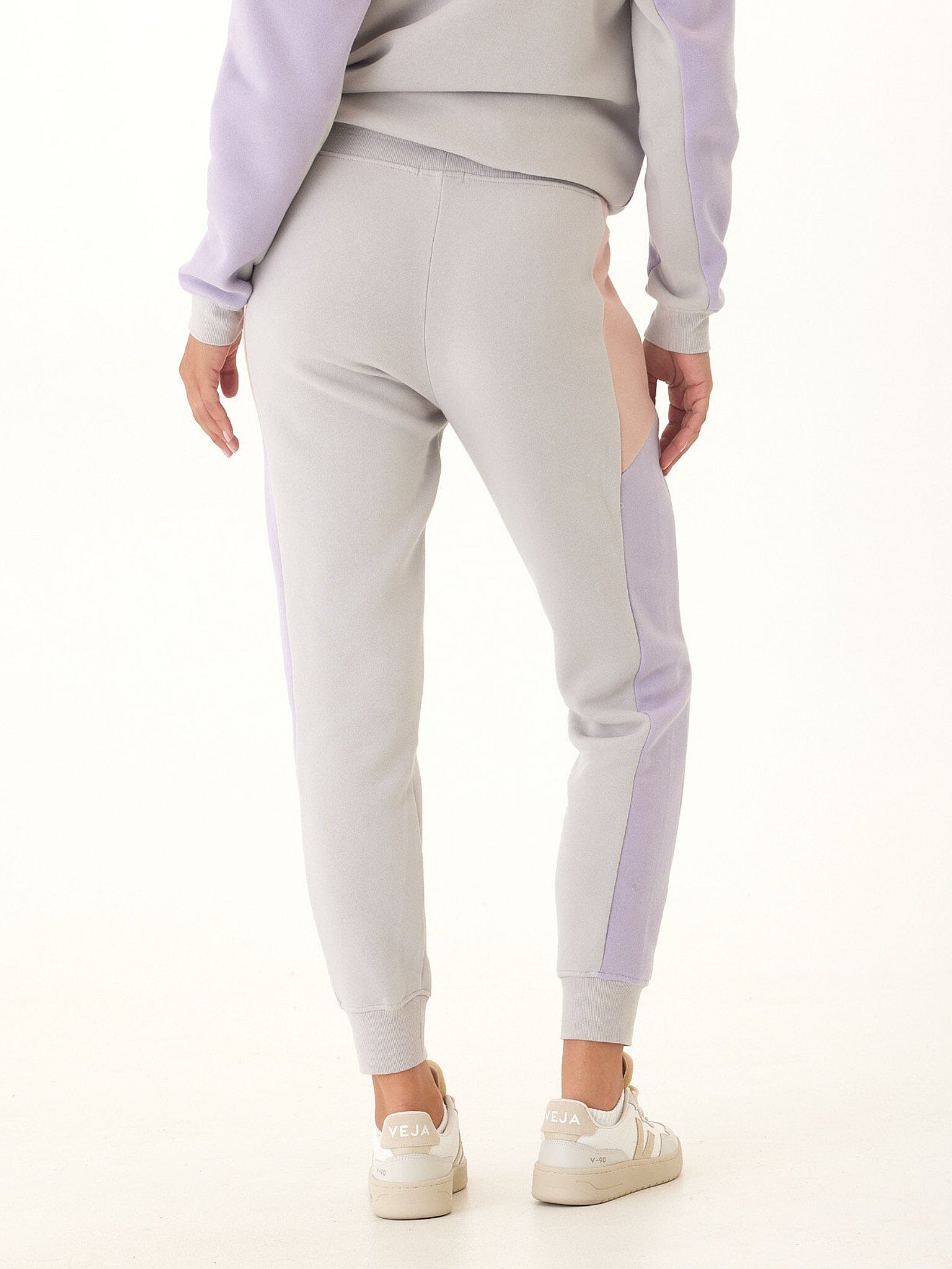 Arlette Colorblock Jogger: Relaxed Fit Mid-Rise Knit Lounge Pants