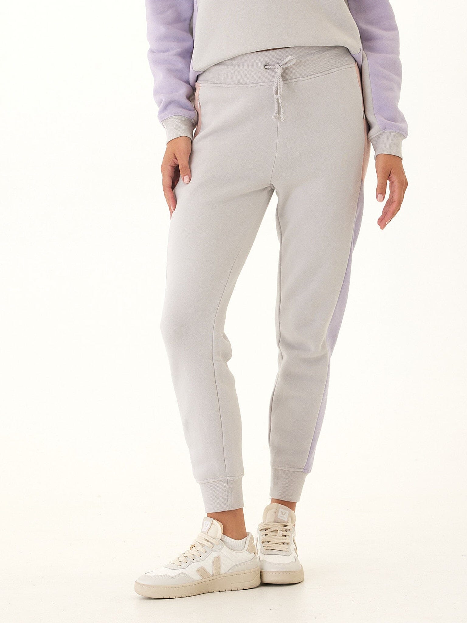 Arlette Colorblock Jogger: Relaxed Fit Mid-Rise Knit Lounge Pants