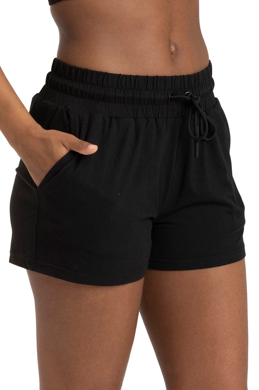 Jeanine Luxe Jersey 3" Short - Relaxed Fit Solid Black Loungewear