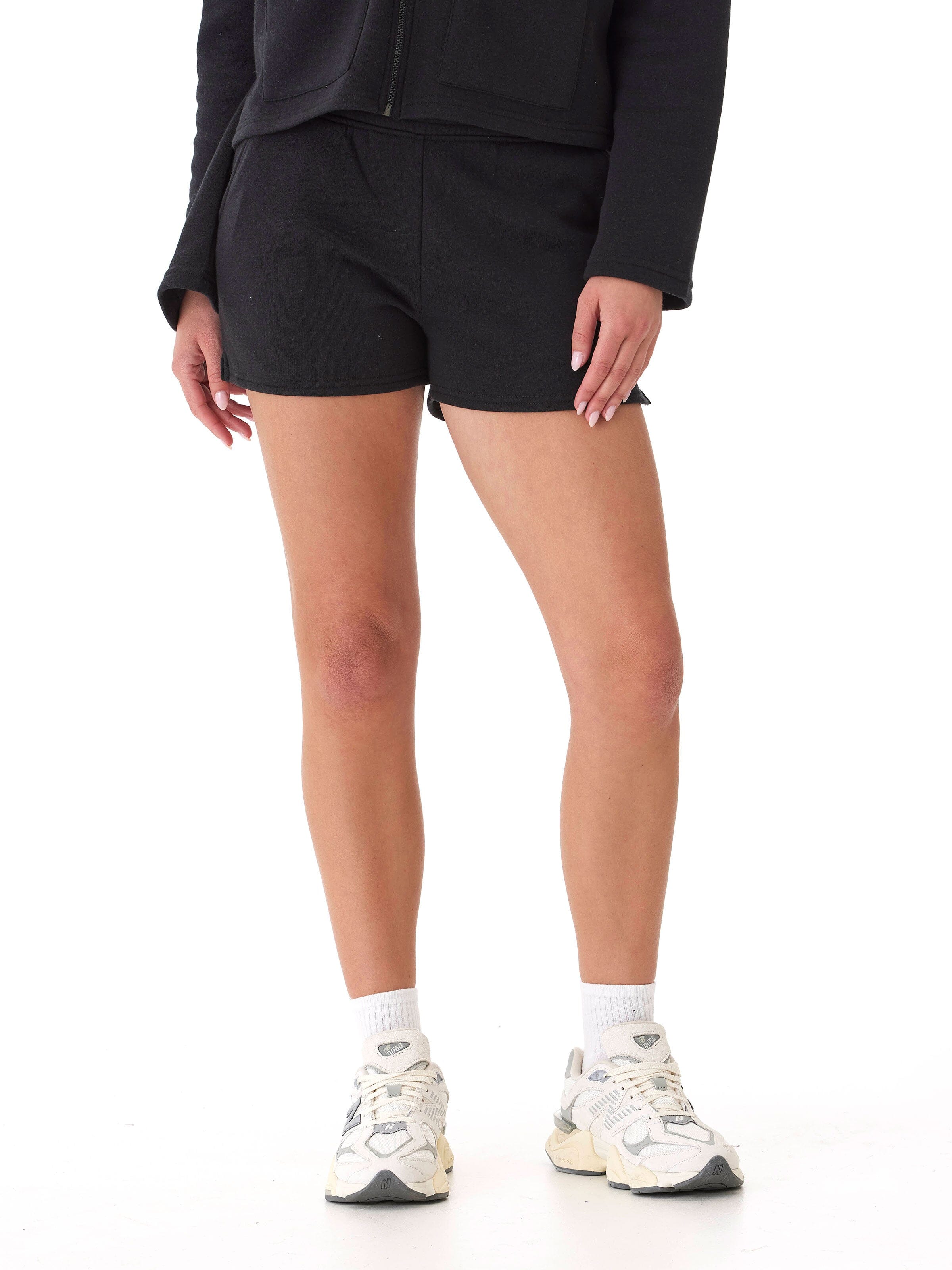 Neve Triblend Fleece Short 3" - Women's Black Athletic Lounge Shorts