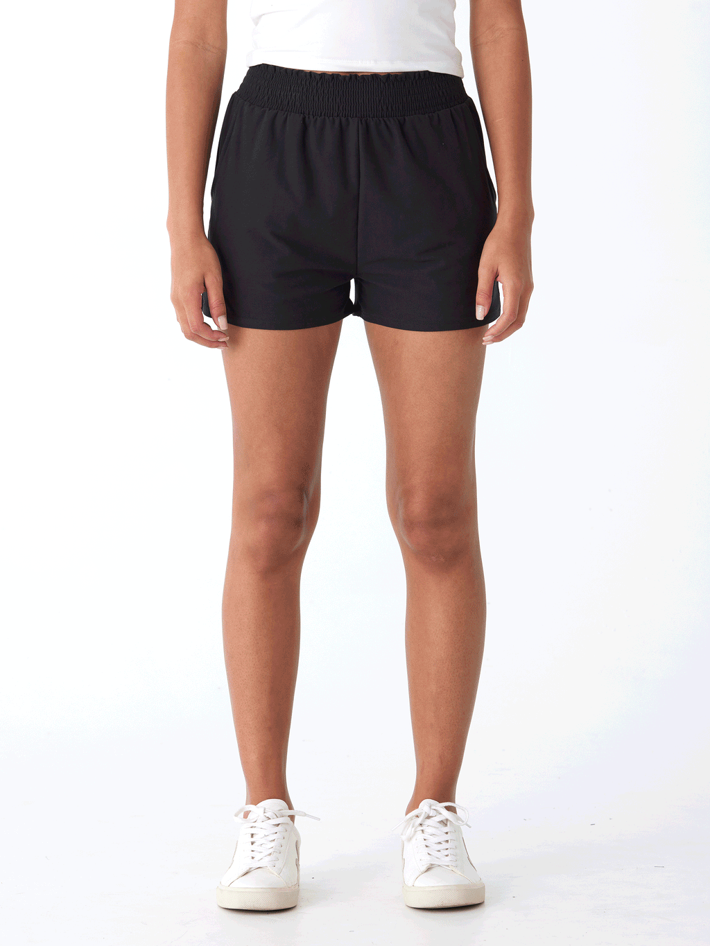 Gwyneth Luxe Jersey Shorts in a relaxed, comfortable fit for lounging or casual wear.
