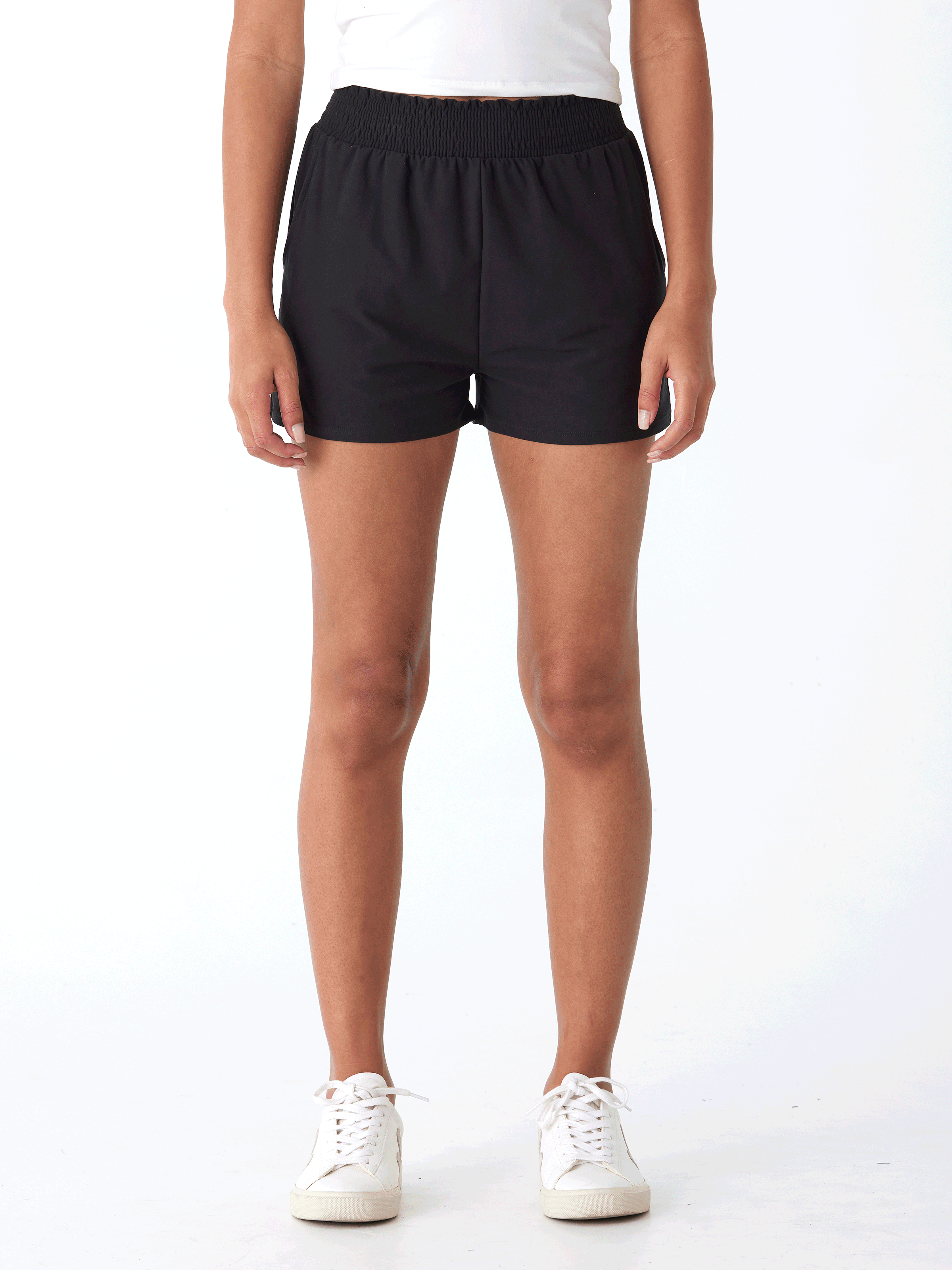 Gwyneth Luxe Jersey Shorts in a relaxed, comfortable fit for lounging or casual wear.