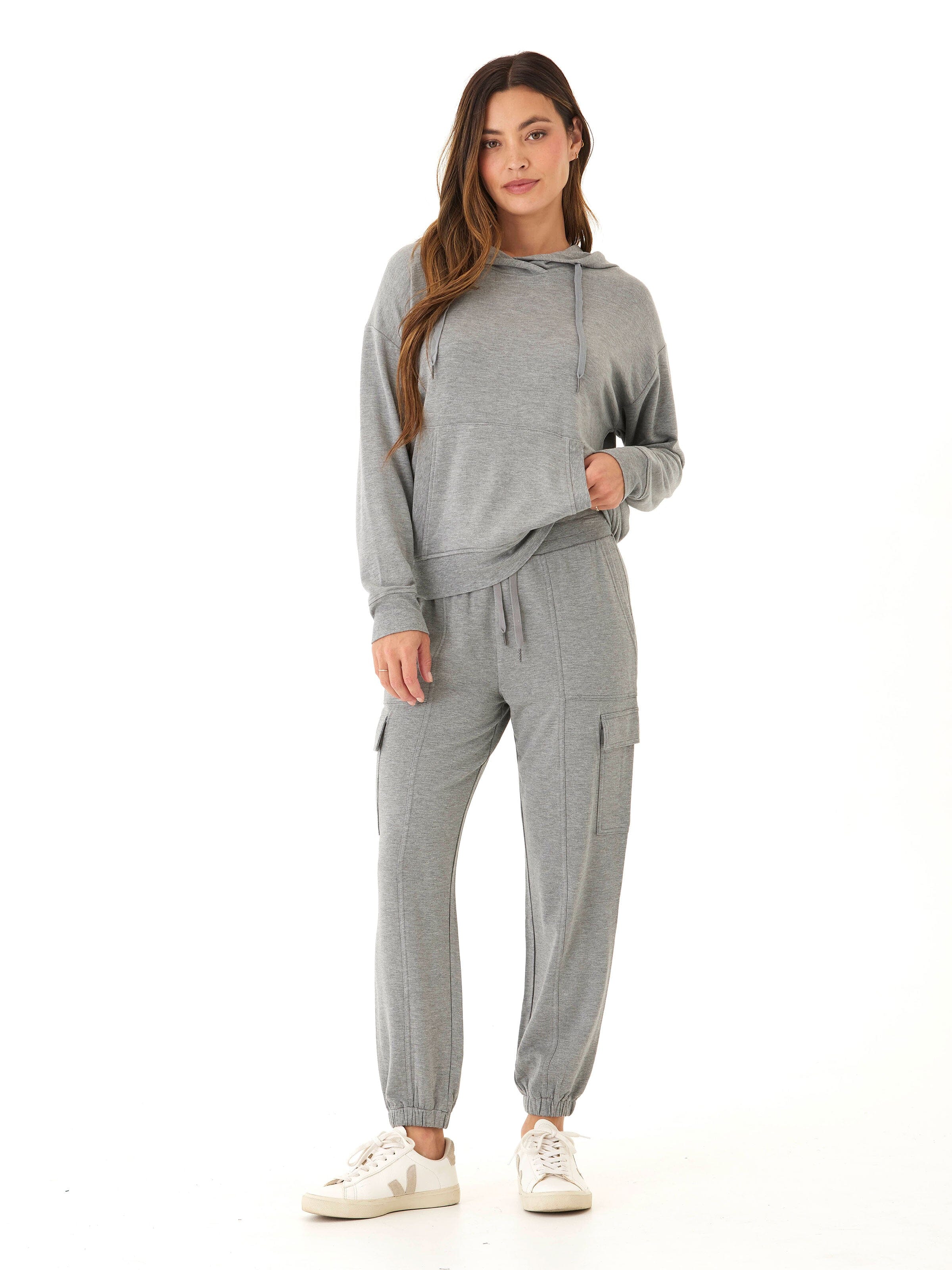 Margot Feather Fleece Cargo Joggers - Relaxed Fit Lounge Pants